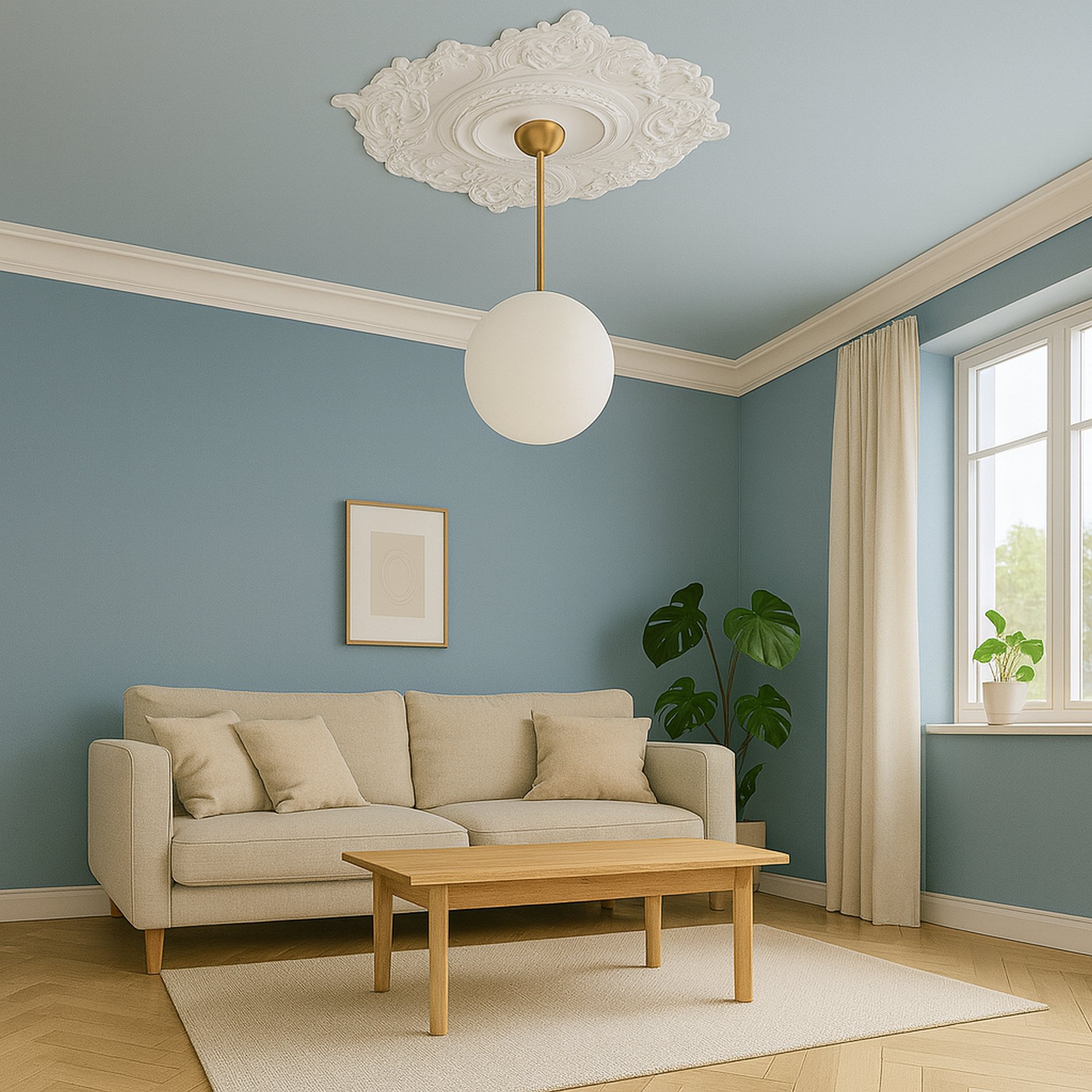 Rosace noble Marbet R-25 | 70 x 57 cm | polystyrène léger blanc