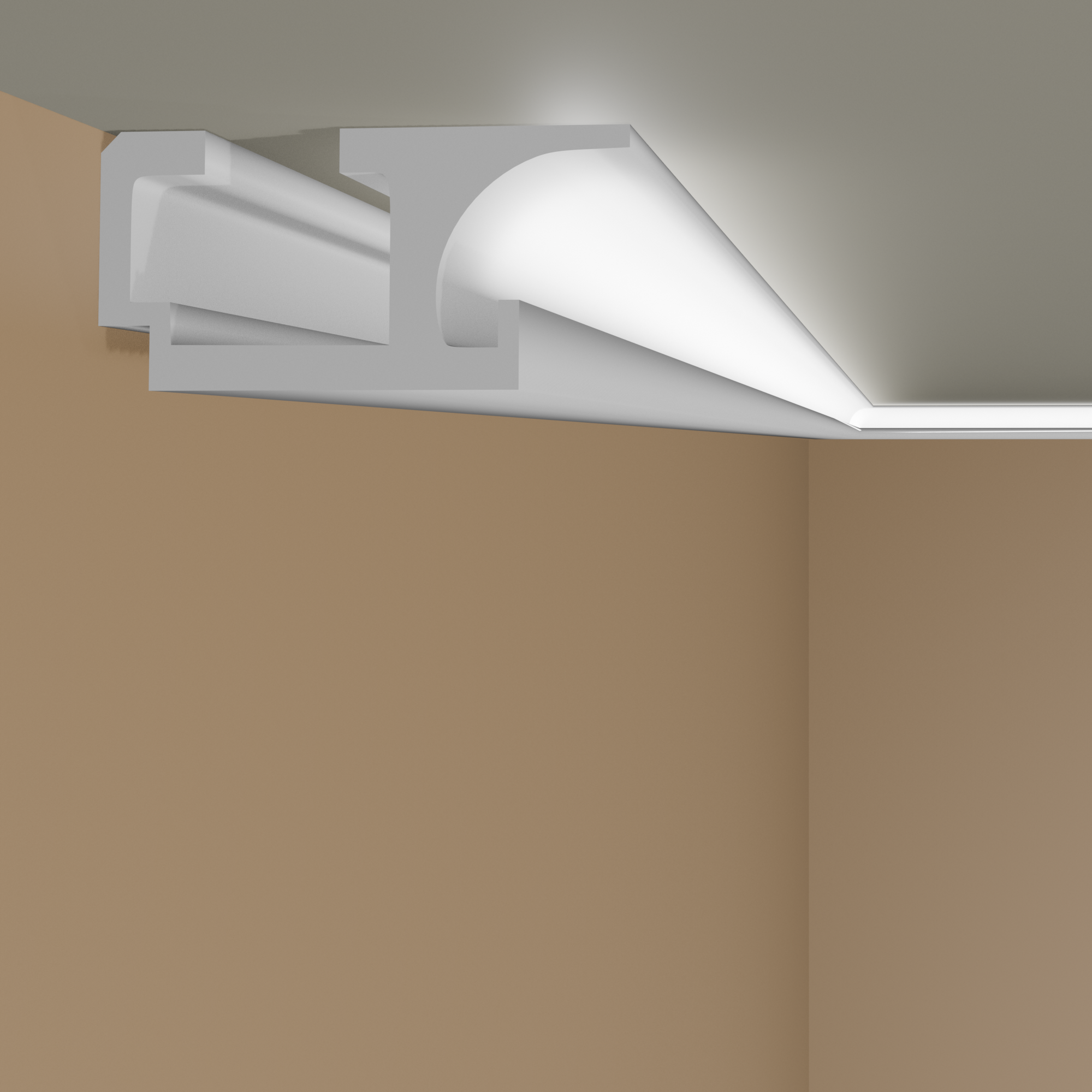 Elite Decor Corniche LED KD409 Polystyrène 120 x 250 x 1150 mm Blanc Styrofoam Moulure de plafond