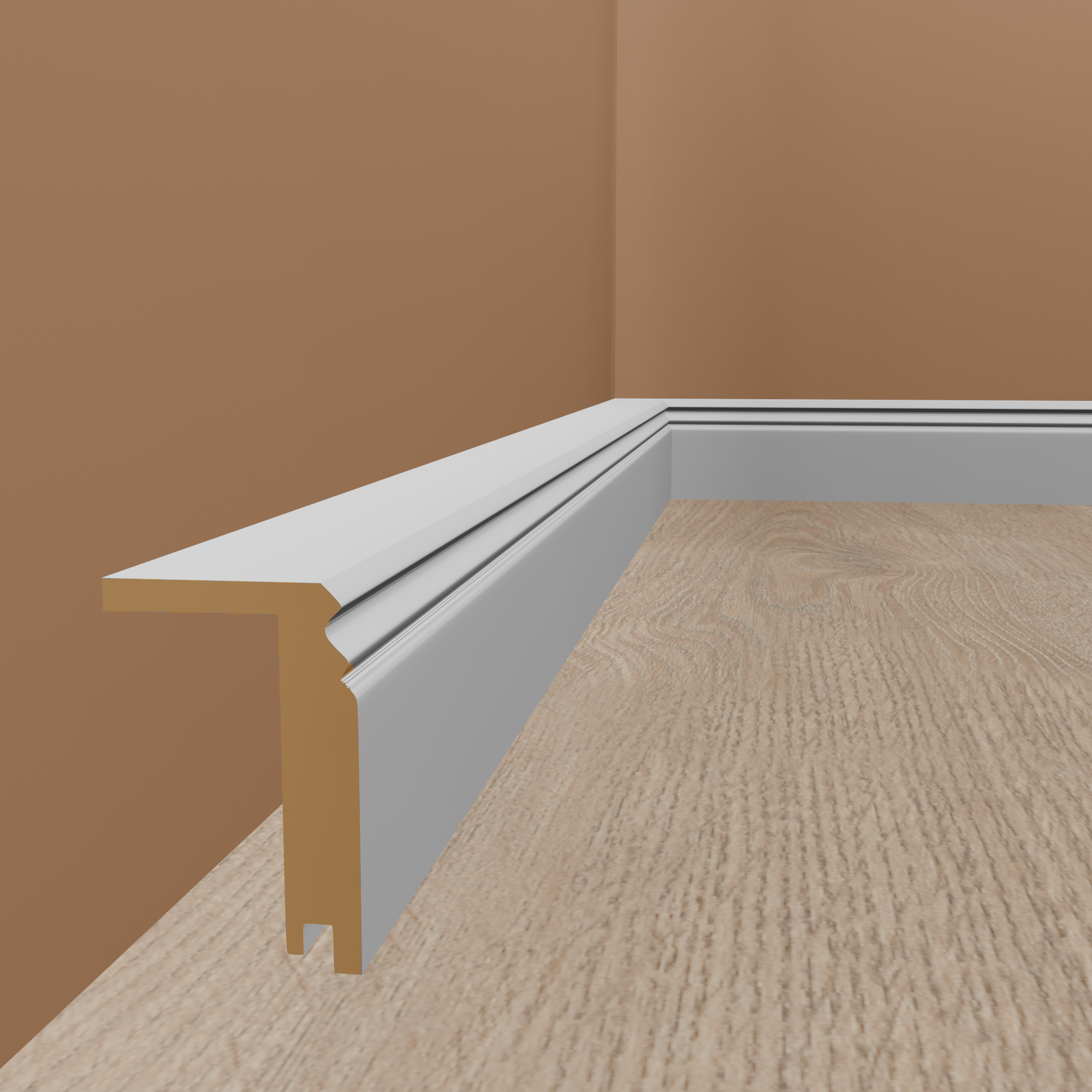 Plinthe Cache Tuyaux jusqu'à 88 mm 719.9664.31 MDF 64 x 96 x 2500 mm Plinthe Moulurée PROVISTON