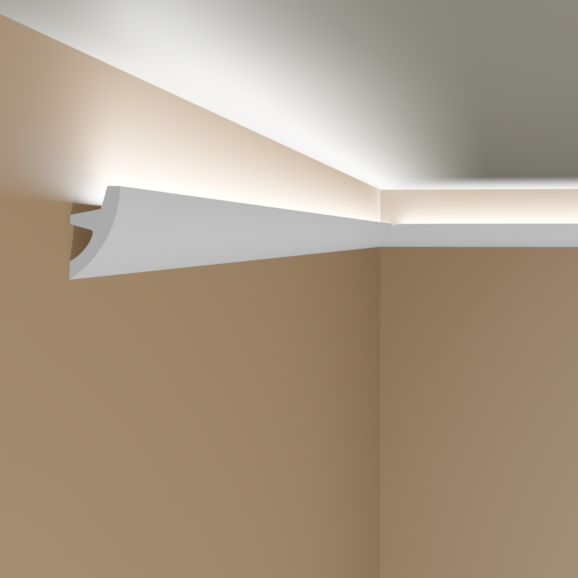 PROVISTON Moulure de plafond en polymère blanc|36.6 x 70 x 2000 mm Corniche LED