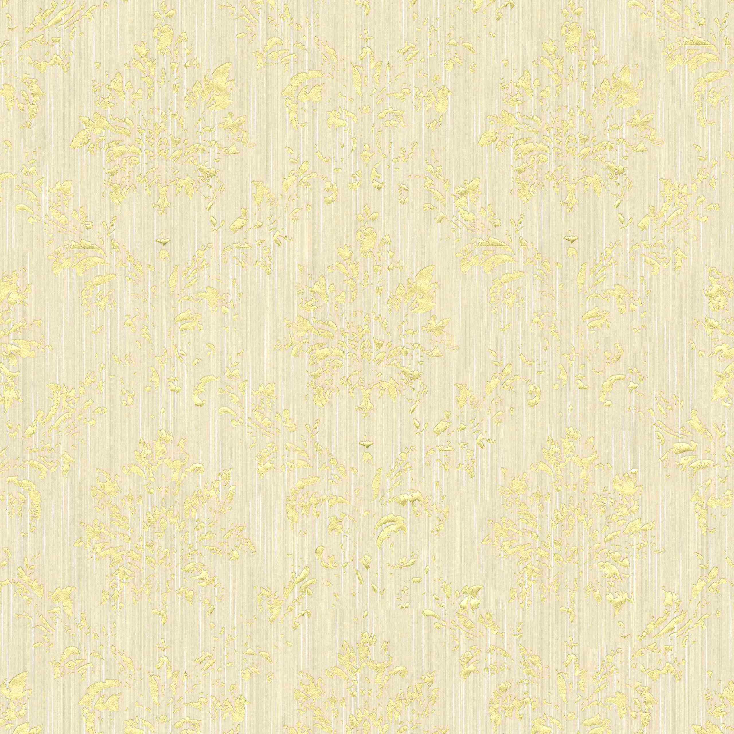 A.S. Creation Metallic Silk | 306623 | papier peint intissé baroque | 0.53 m x 10.05 m | beige