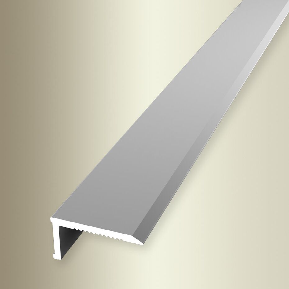 PROVISTON | Nez de marche | 15 x 8.5 x 2700 mm | Alu anodisé | Profilé de finition | Autoadhésif