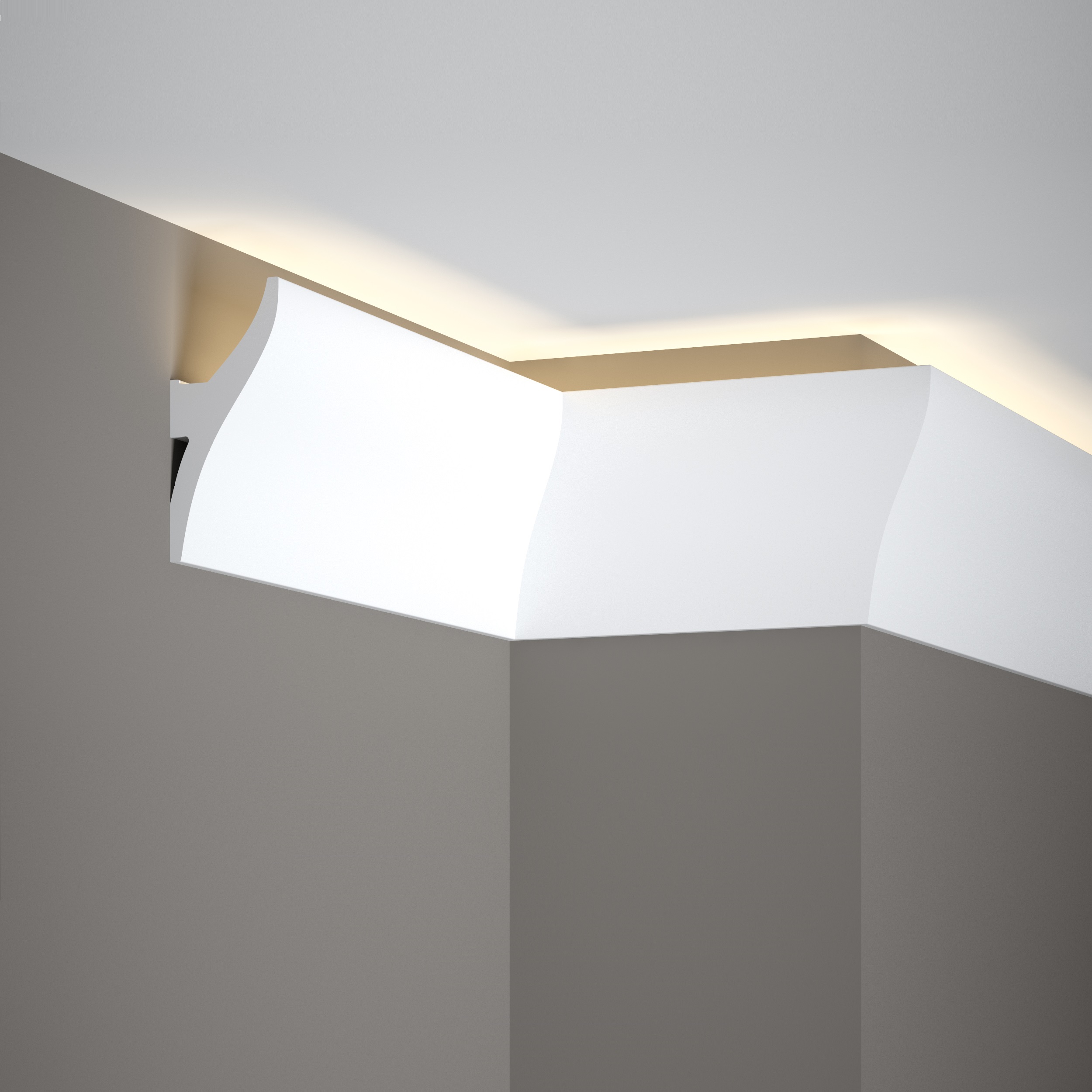 moulure lumineuse QL010 Mardom pour éclairage indirect en PU résistant ruban alu adhésif incl.
