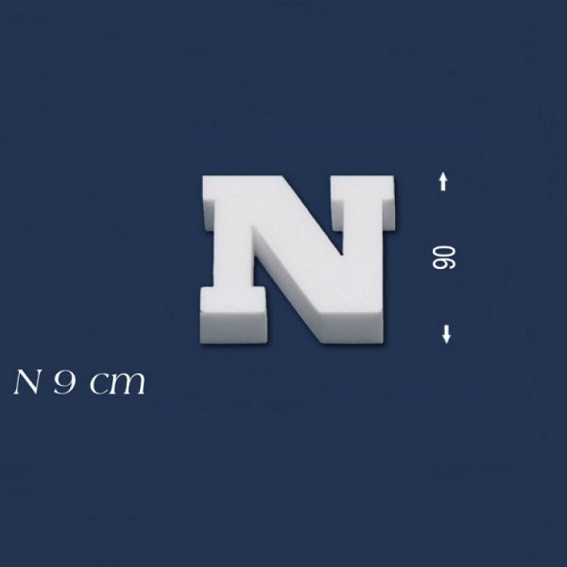 Wiesemann | Lettre décorative "N" | Polystyrène | Hauteur : 90 mm | Lettre en polystyrène | Lettre 3D