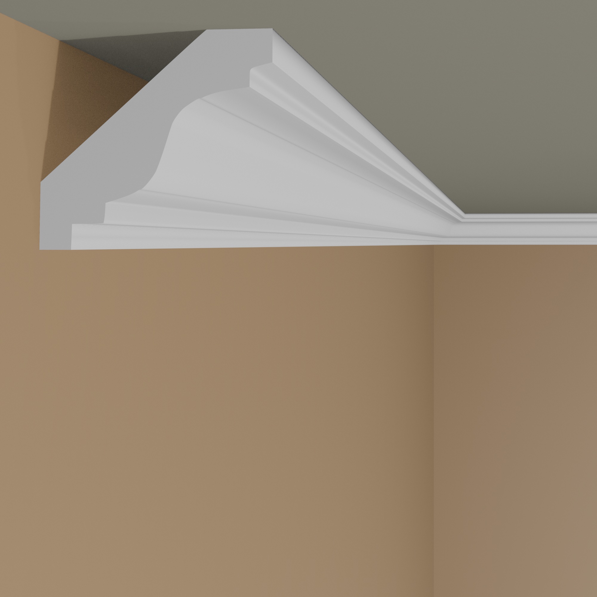 Elite Decor | Corniche P829 | 40 x 38 x 2000 mm | Moulure de plafond en polyuréthane | Blanc