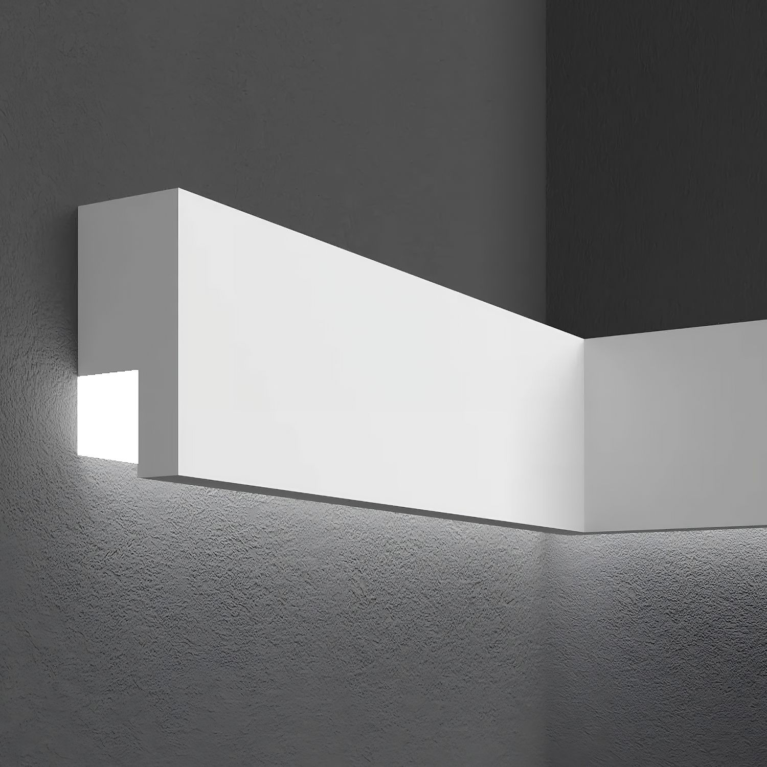 Elite Decor | Bandeaux de façade "MC301" | Modénatures avec LED | 30 x 65 x 2000 mm | Sans revêtement