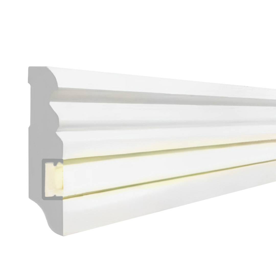 Plinthes LED design Noyau en MDF, revêtus blanc (19 x 58 x 2500 mm) 719.058L PROVISTON