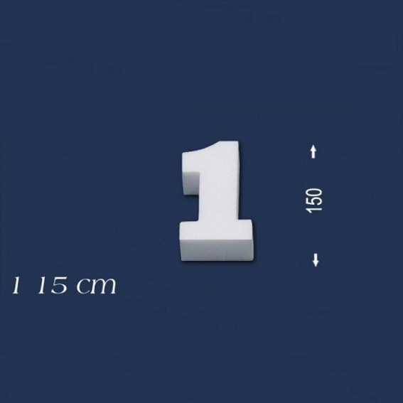 Wiesemann | Chiffre déco "1" | Polystyrène | Hauteur : 150 mm | Chiffre en polystyrène | Chiffre en 3D