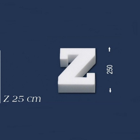 Wiesemann | Lettre décorative "Z" | Polystyrène | Hauteur : 250 mm | Lettre en polystyrène | Lettre 3D