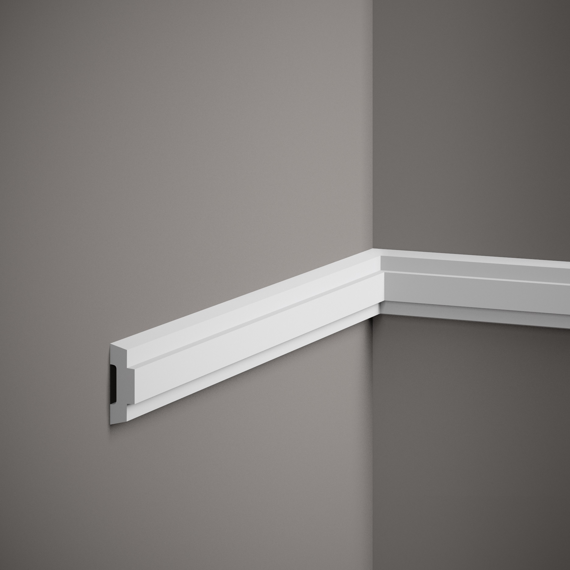 PROVISTON | Moulure décorative "NE317" | 15 x 45 x 2000 mm | Blanc | Moulure murale | Décoration murale | De haute qualité