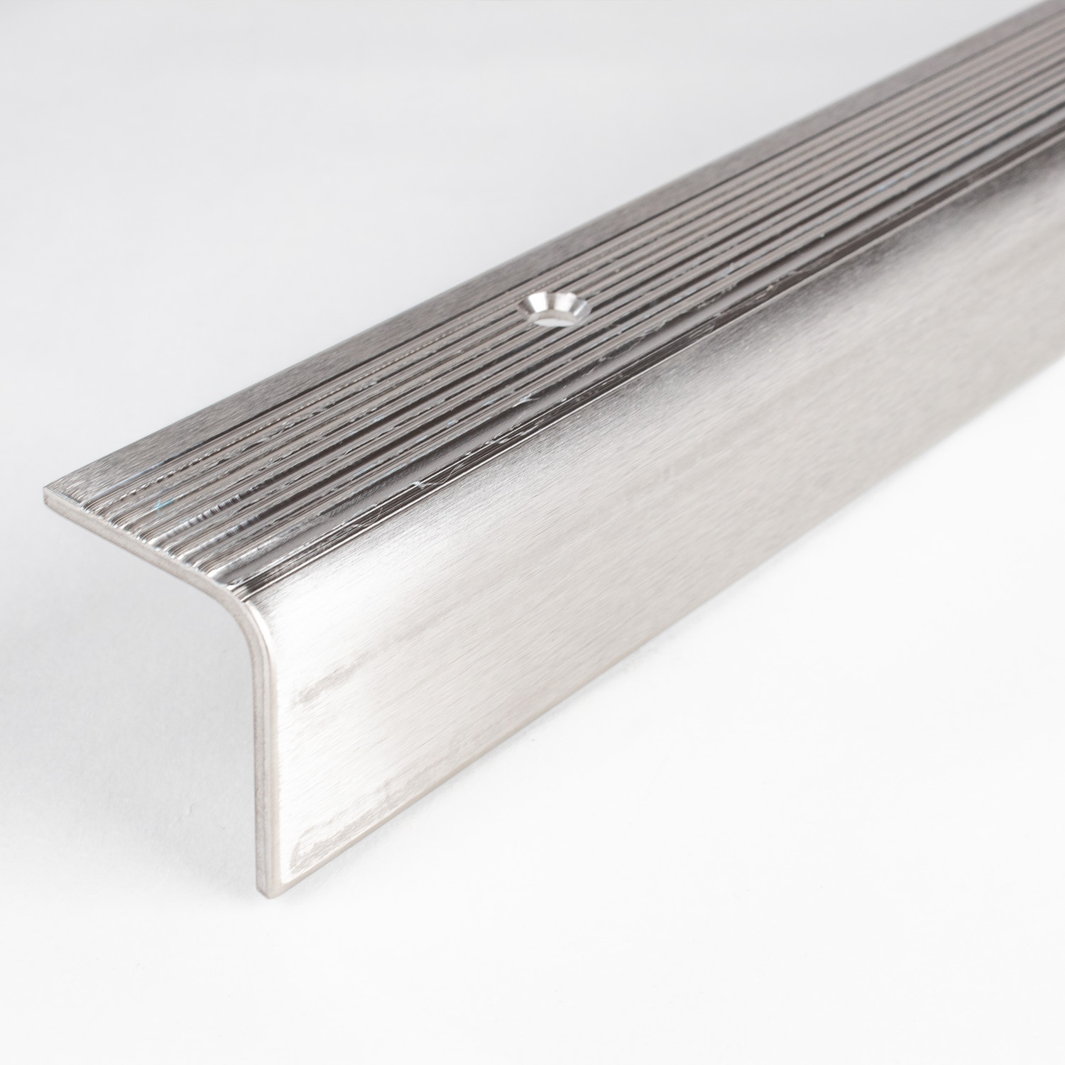Nez de marche | cornière 30 mm x 30 mm | inox mat | antidérapant R10 DIN 51130