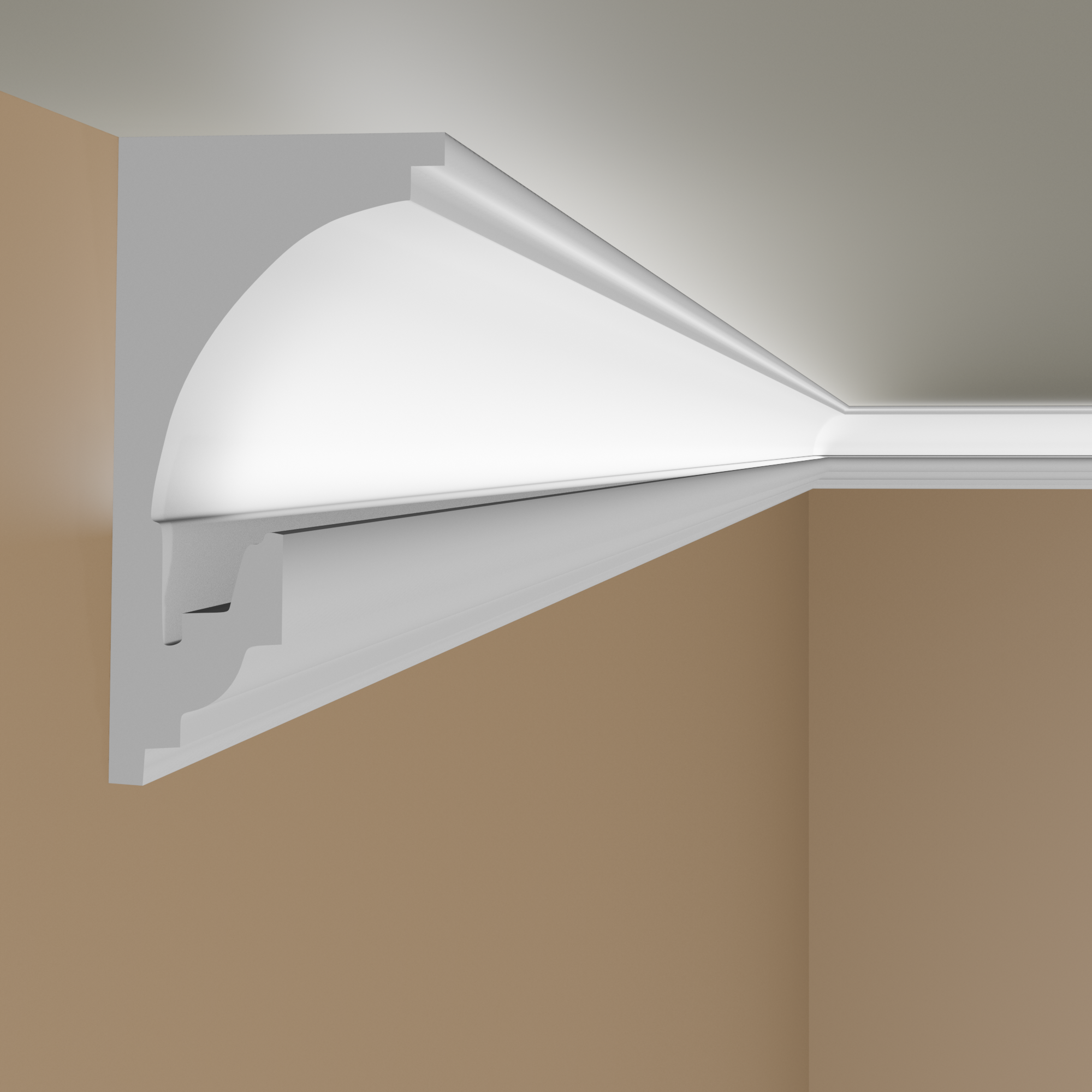 PROVISTON Moulure lumineuse "LL1" polystyrène moulure 62 x 130 x 2000 mm blanc moulure de plafond PROVISTON Moulure lumineuse "LL1" polystyrène moulure 62 x 130 x 2000 mm blanc moulure de plafond