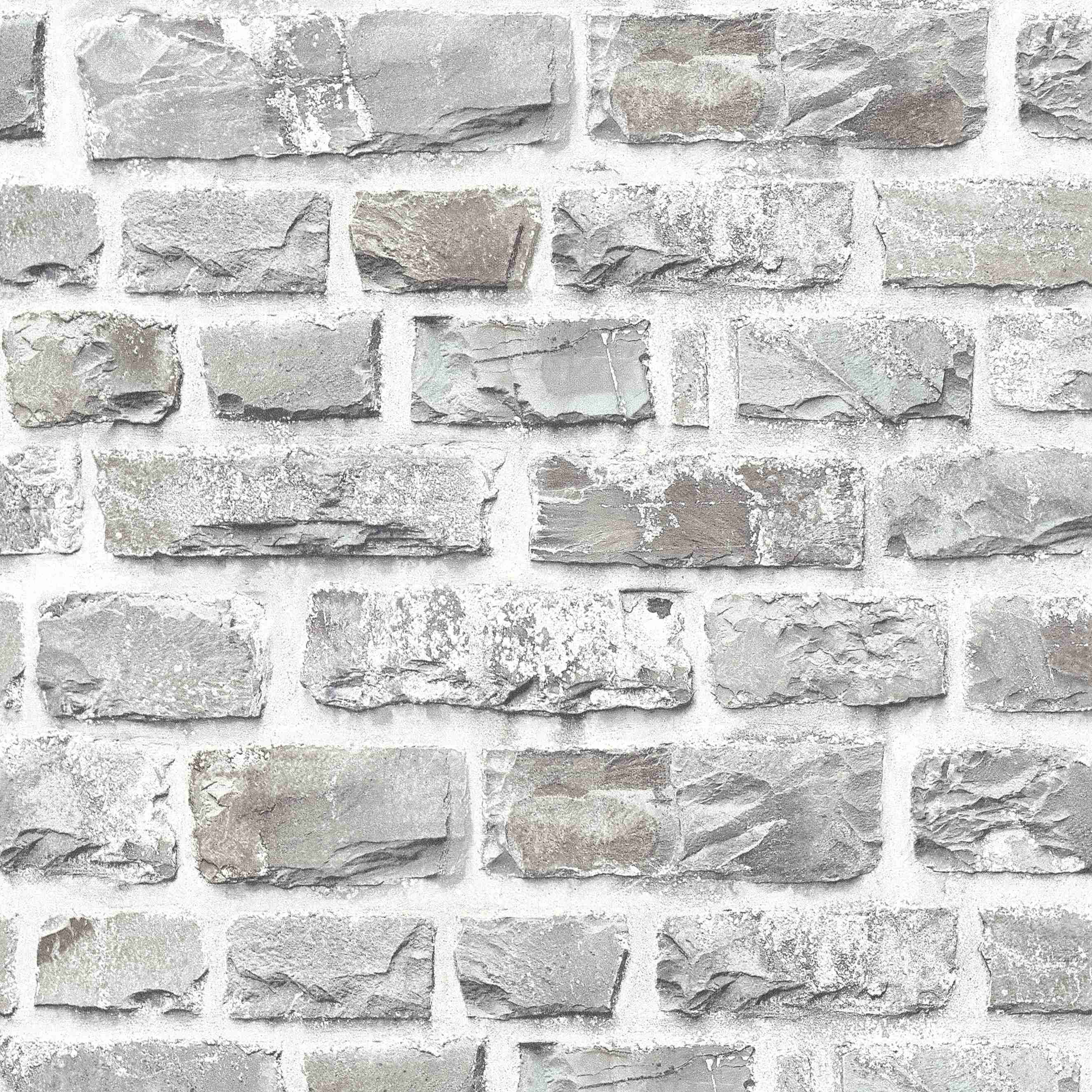 A.S. Creation Elements | 361403 | papier peint intissé pierre brique | 0.53 m x 10.05 m | gris