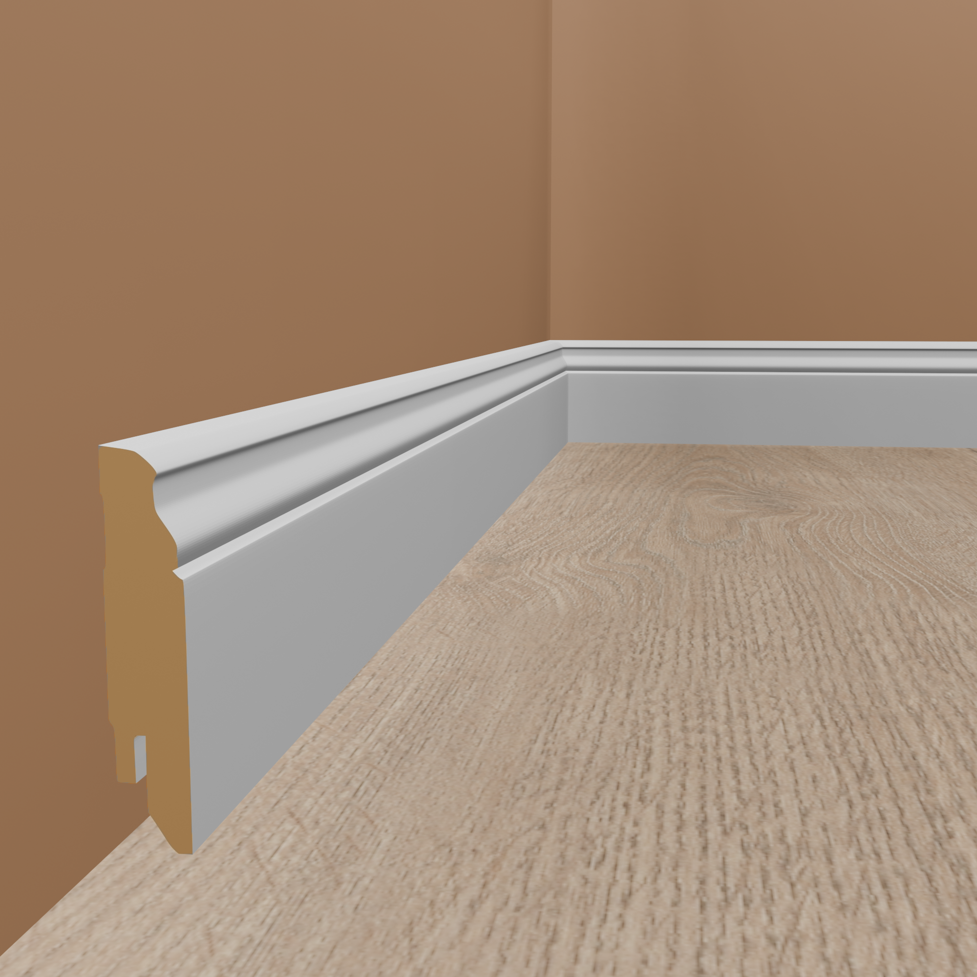 Plinthe Moulurée 16 x 80 x 2500 mm MDF revêtu blanc plinthe moulurée PROVISTON