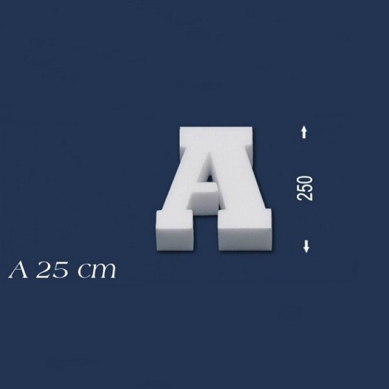 Wiesemann | Lettre décorative "A" | Polystyrène | Hauteur : 250 mm | Lettre en polystyrène | Lettre 3D