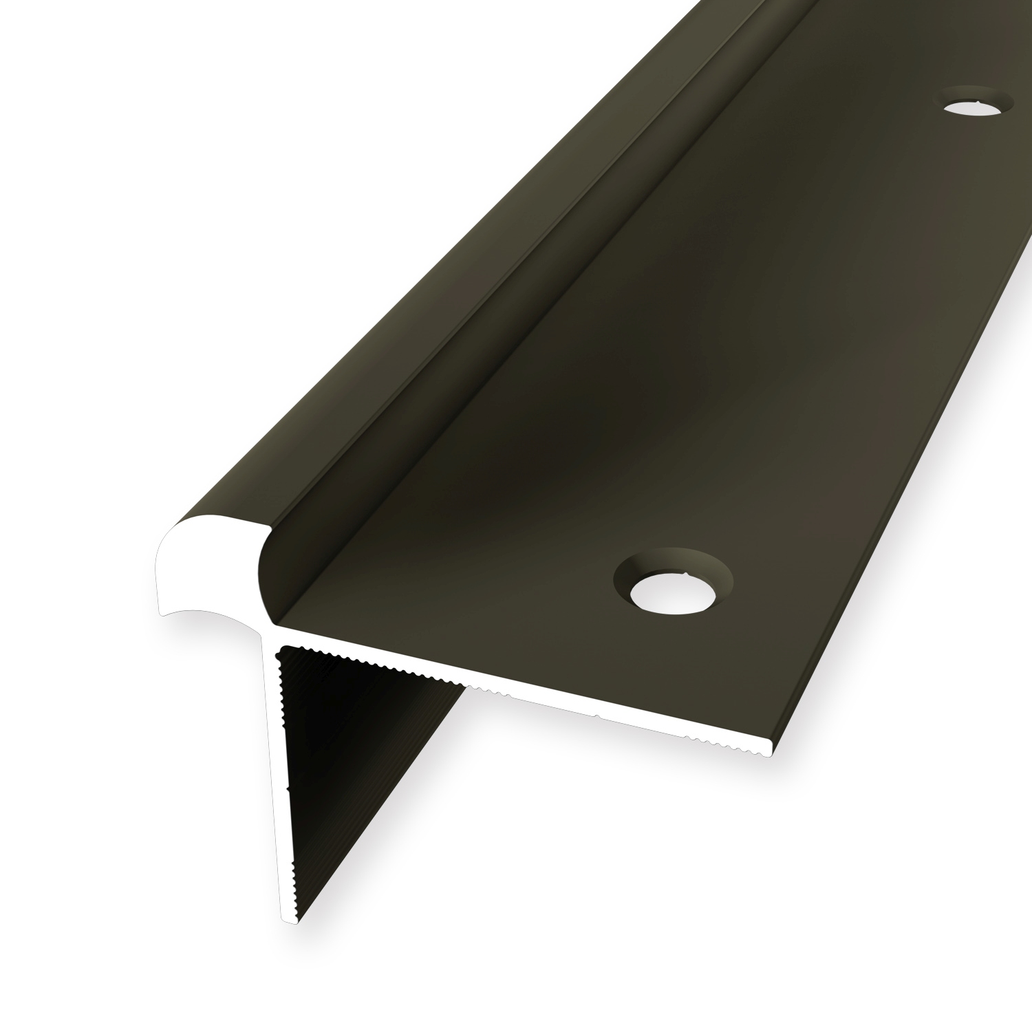 Nez de marche 33 x 43 x 2500 mm Cornière alu lisse avec trous à vis fraisés Küberit