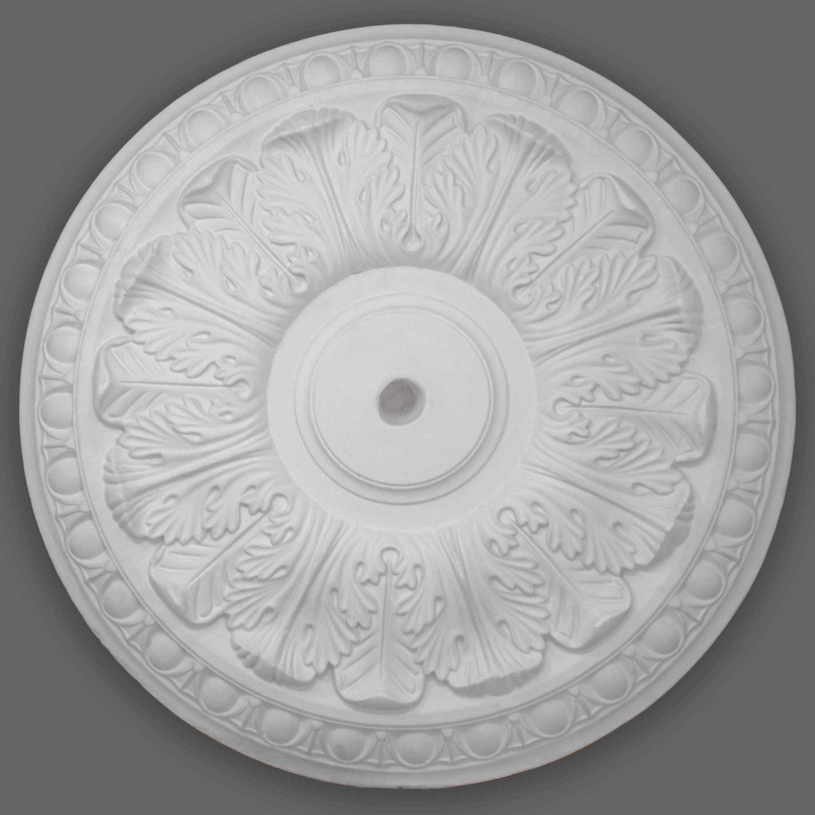 PROVISTON | Gips Rosette Portsmouth | Echter Gipsstuck | Ø46cm | Stuckrosette