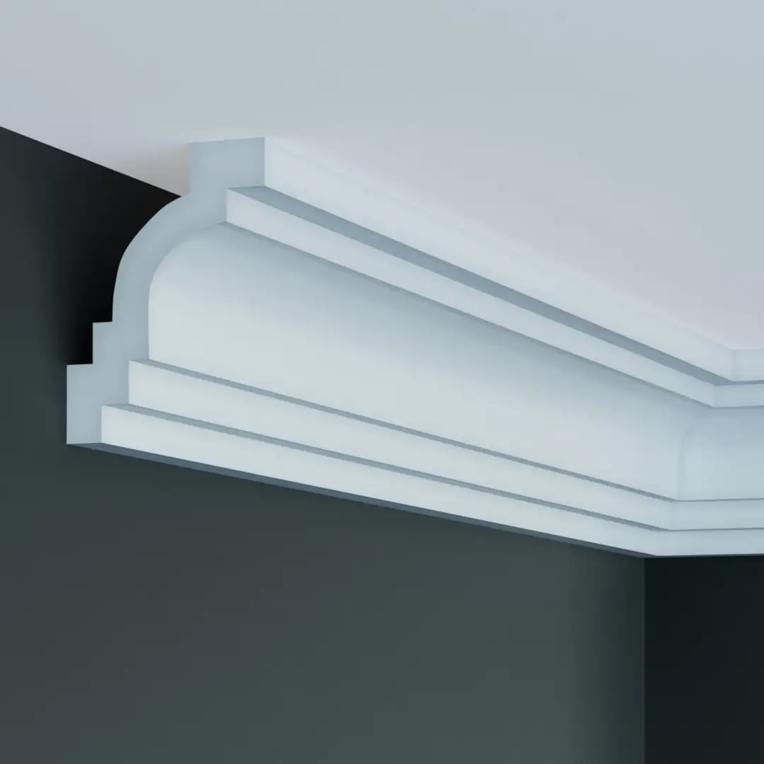 Elite Decor | moulure P928 | polyuréthane | 76 x 102 x 2000 mm | moulure de plafond en polystyrène | Blanc