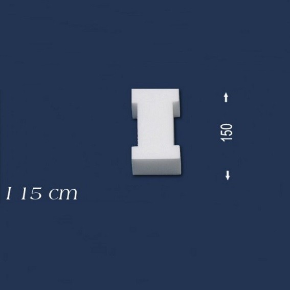Wiesemann | Lettre décorative "I" | Polystyrène | Hauteur : 150 mm | Lettre en polystyrène | Lettre 3D