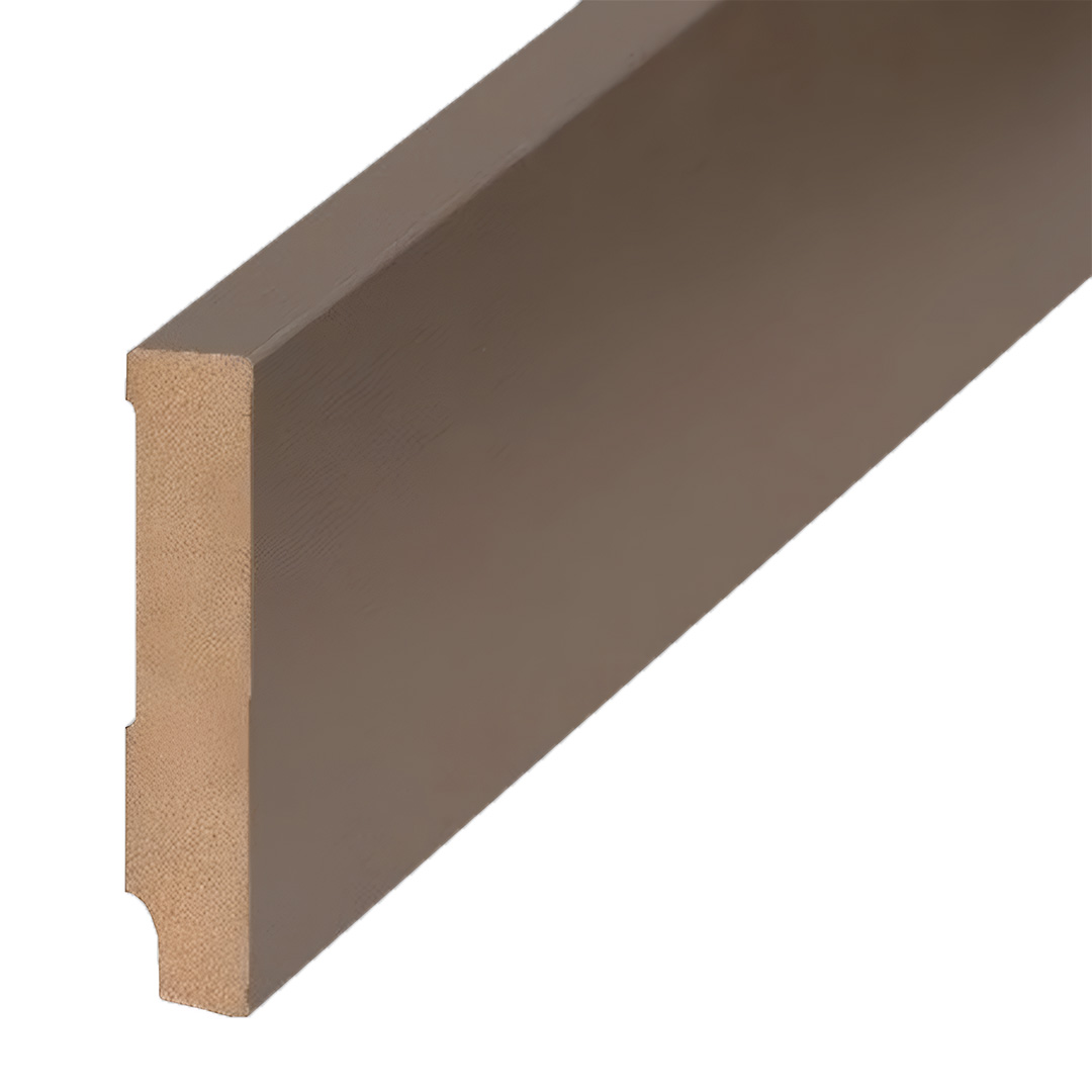 Plinthe stylée revêtu avec Noyer MDF - couleur : bronze 16 x 80 x 2500 mm 721.1680.48 PROVISTON