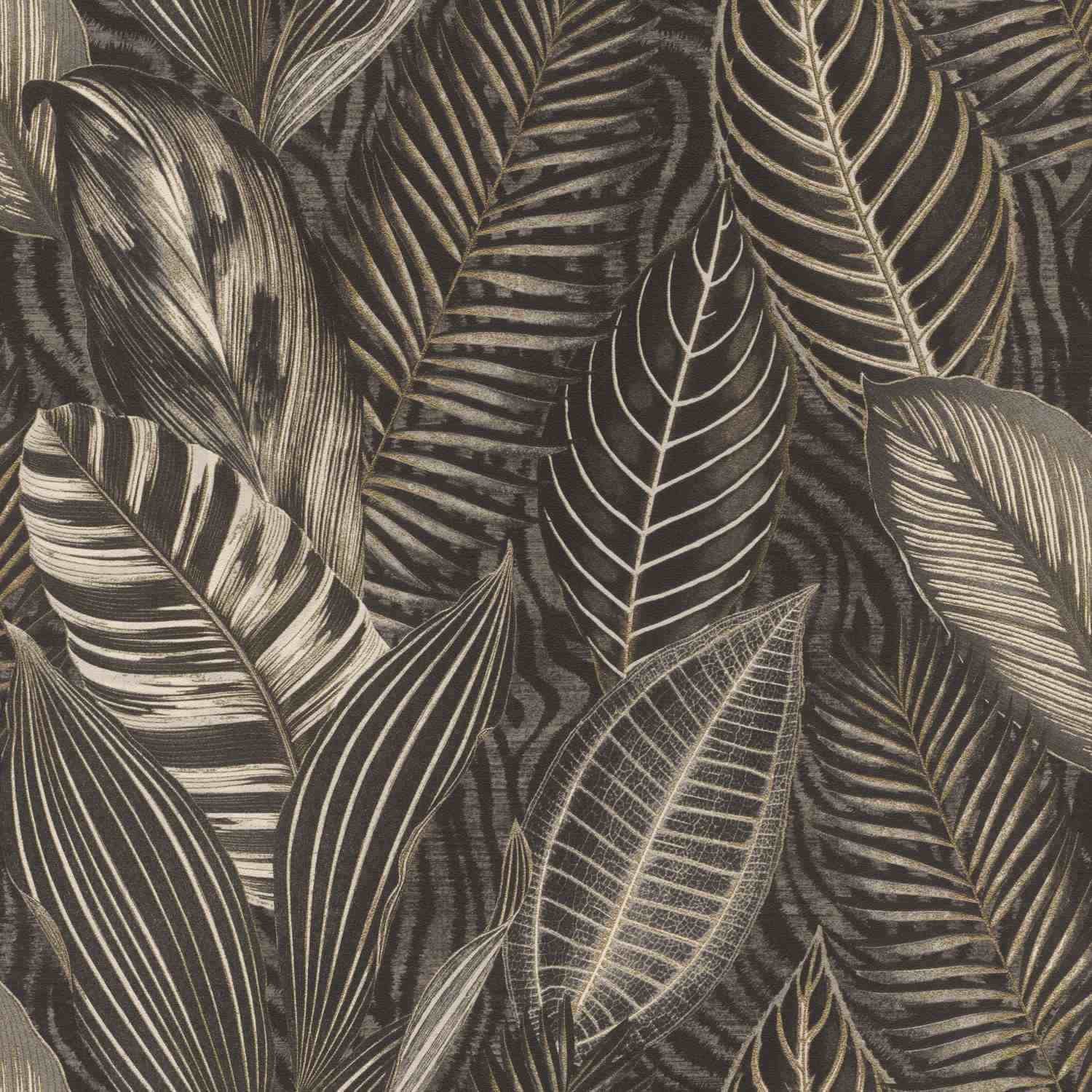 Papier Peint Intissé 751833 noir or dessins motifs African Queen III Rasch