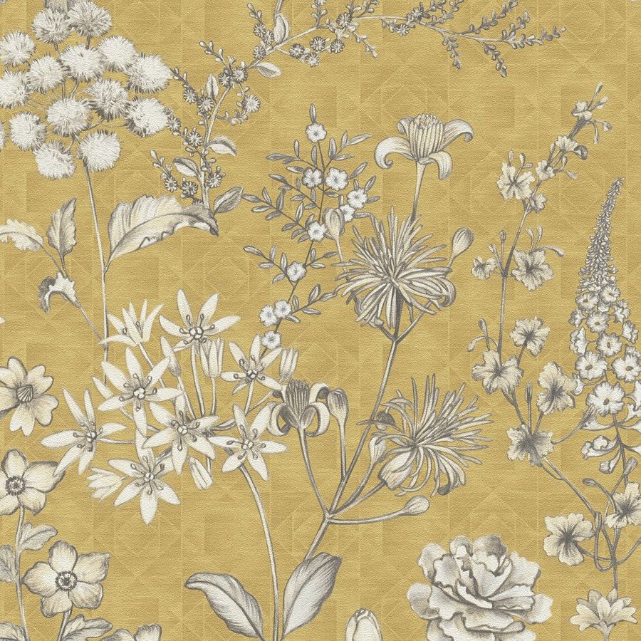A.S. Creation | Travel Styles | 391172 | Papier peint intissé | Floraux | 10.05 x 0.53 m | Jaune