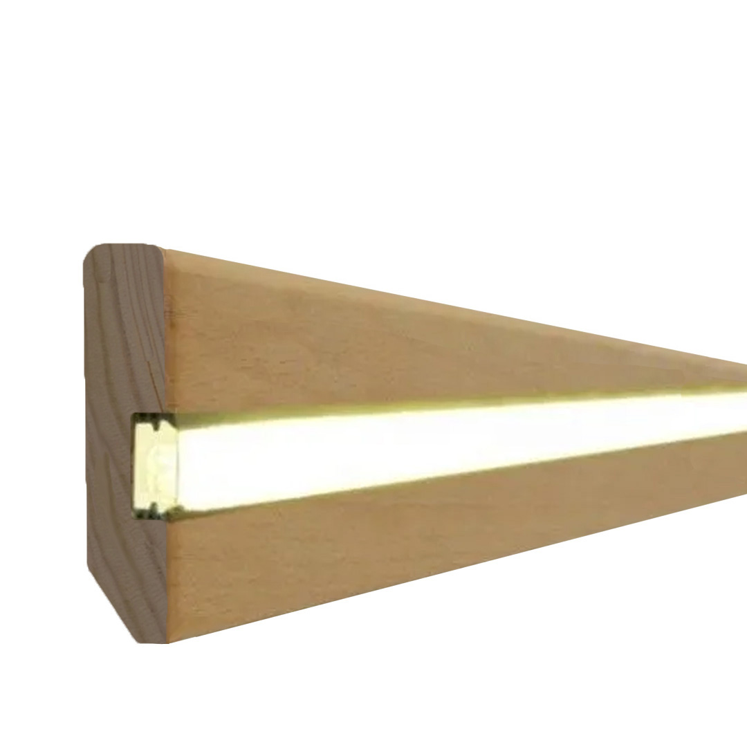 Lumière Plinthe en bois massif laqué marron clair 16 x 58 x 2400 mm 60.16.58.2L PROVISTON