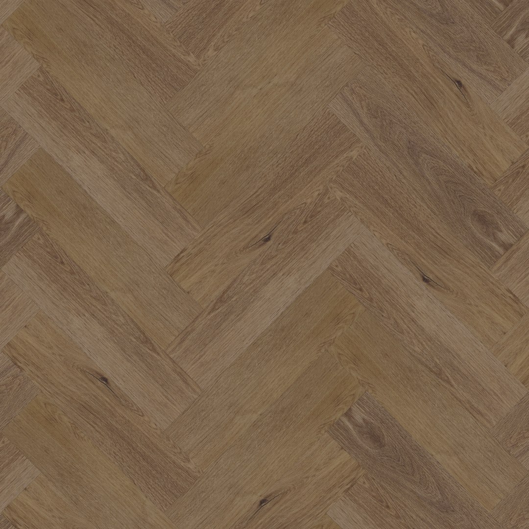 Sol vinyle PVC LEGNAR Herringbone Chêne Frisco 592 x 148 x 4.5 mm Vinyle à clipser Marron