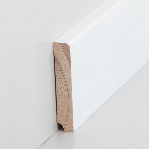 Plinthes "Zeven" 320.1060.31 Bois massif 10 à 19 x 60 à 80 x 2500 mm Blanc PROVISTON
