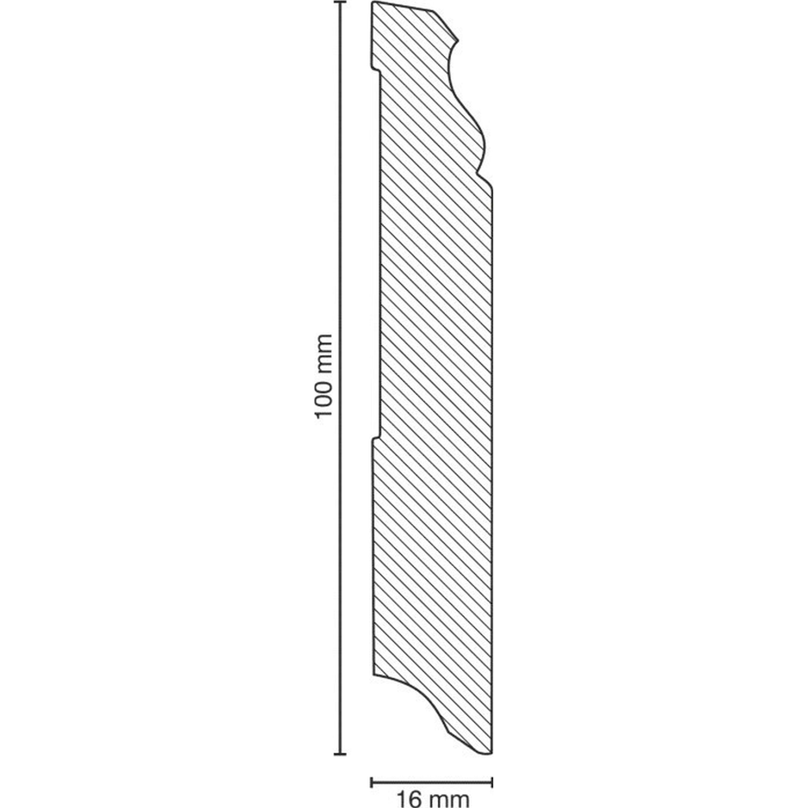 Angle intérieur ou extérieur Plinthe Moulurée 16 x 100mm 719.16100 MDF revêtu PROVISTON