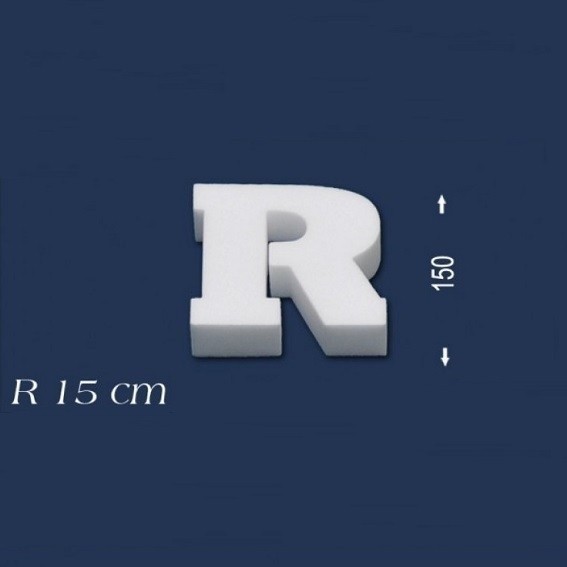 Wiesemann | Lettre décorative "R" | Polystyrène | Hauteur : 150 mm | Lettre en polystyrène | Lettre 3D