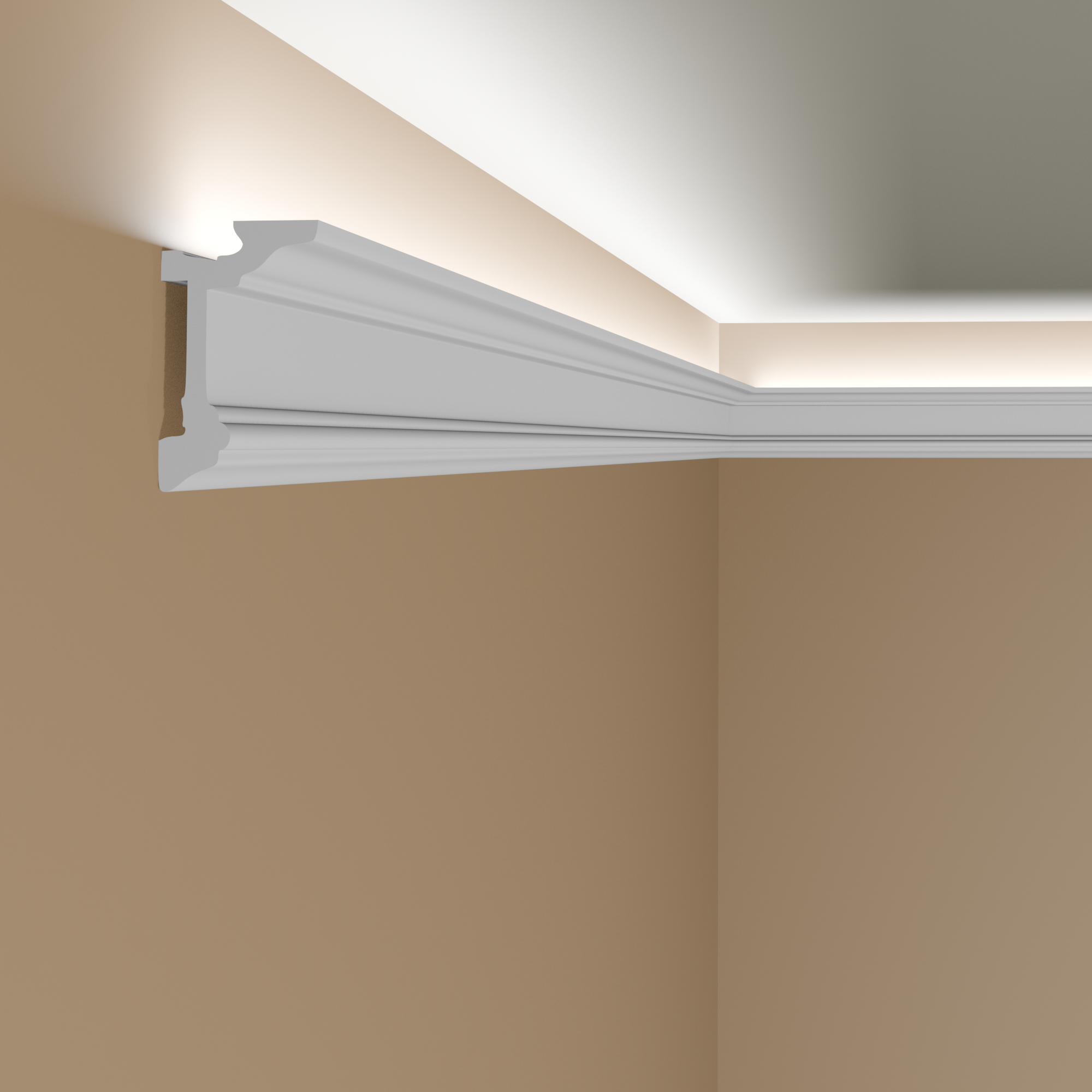 Mardom moulure cache rideaux MD137 Polyforce 55 x 96 x 2000 mm Blanc Corniche LED