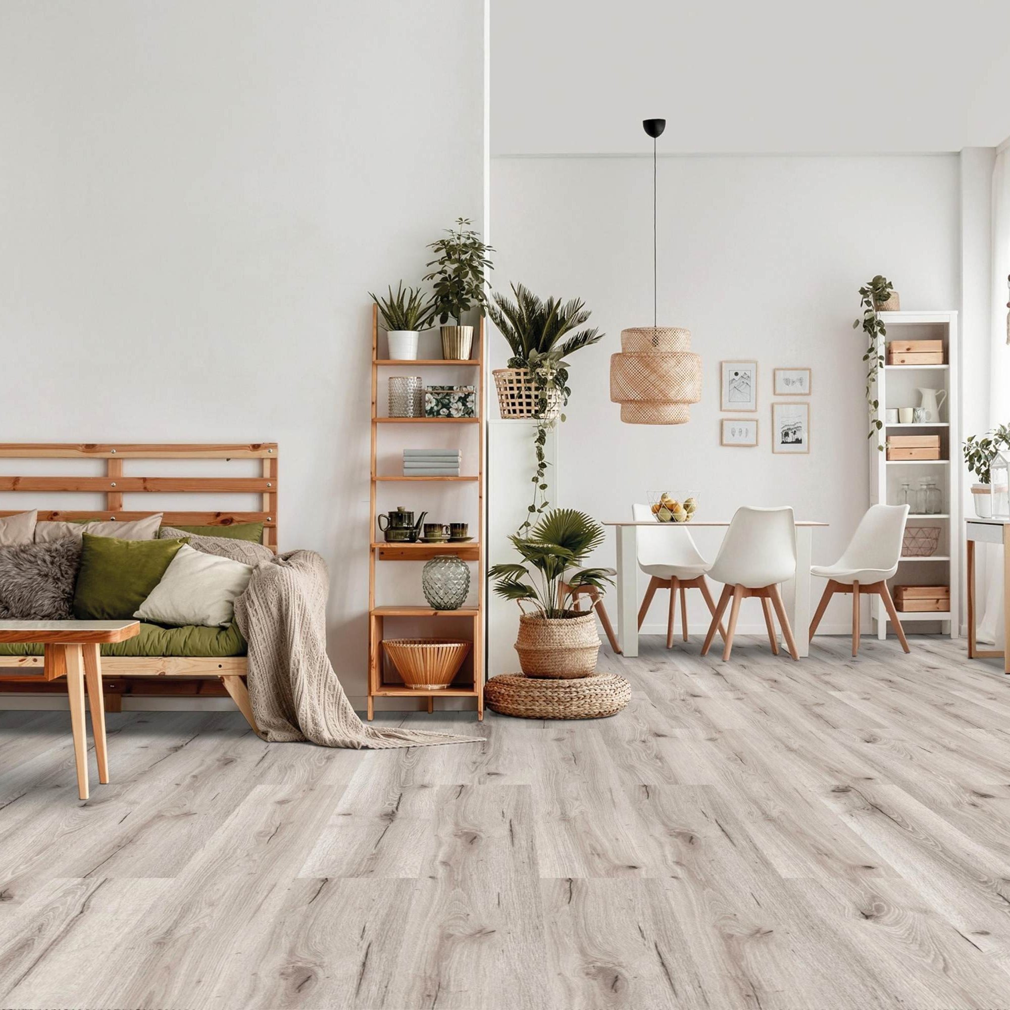 Check One Vinylboden Wittland 7 x 228 x 1524 mm Klick Vinyl Holzoptik Eiche Grau