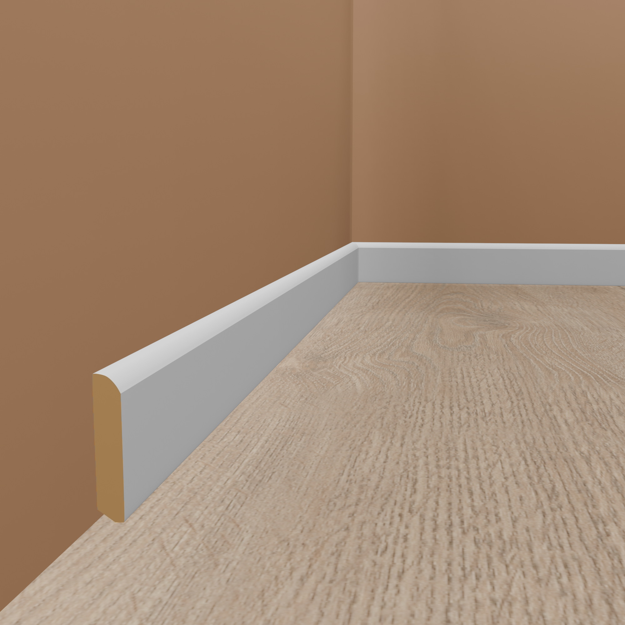 Plinthe "Cologne" bois massif 20 x 80 x 2400 mm Blanc Moderne PROVISTON