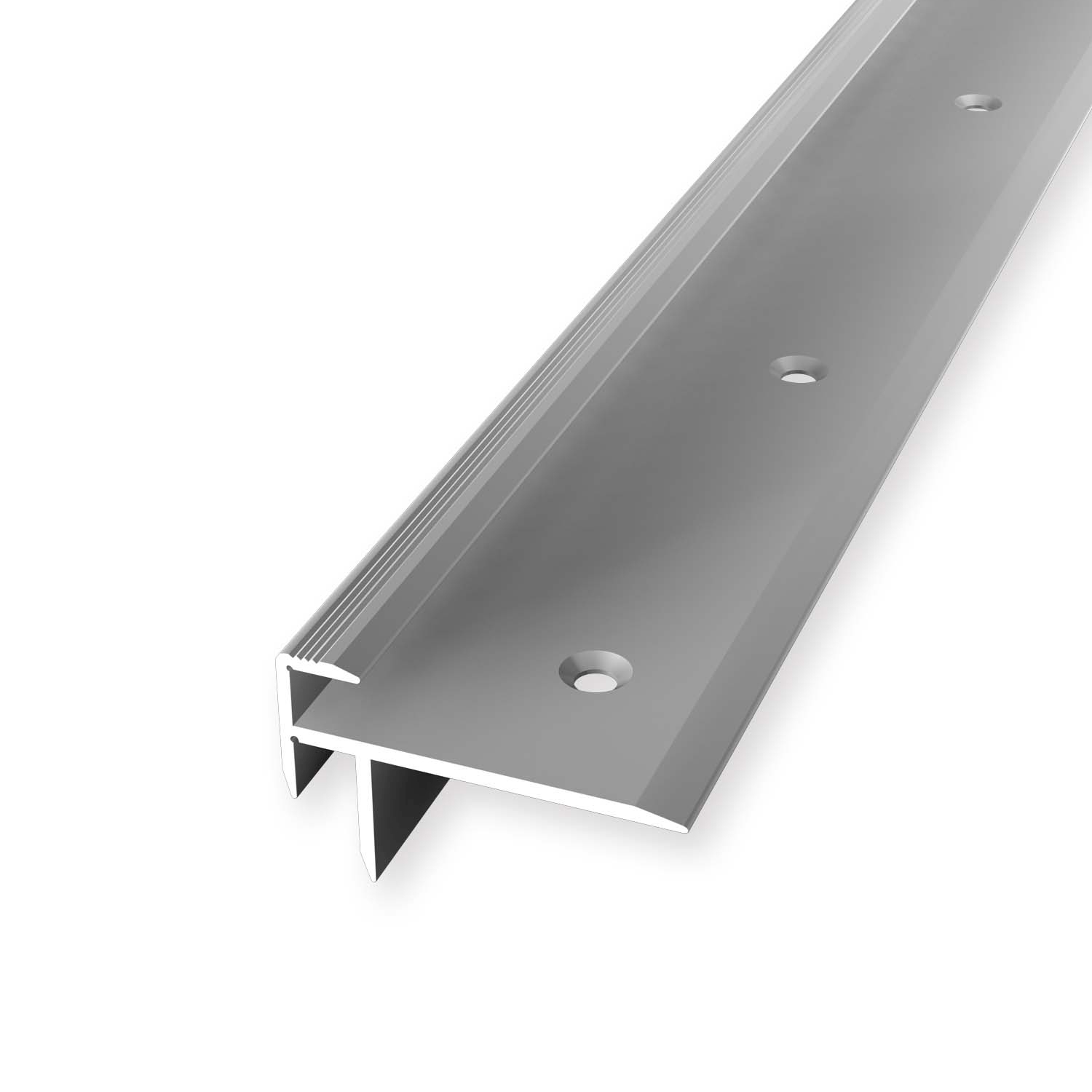 Profilé d'escalier 18 x 40 x 2500 mm Aluminium Cornière striée Argent Küberit