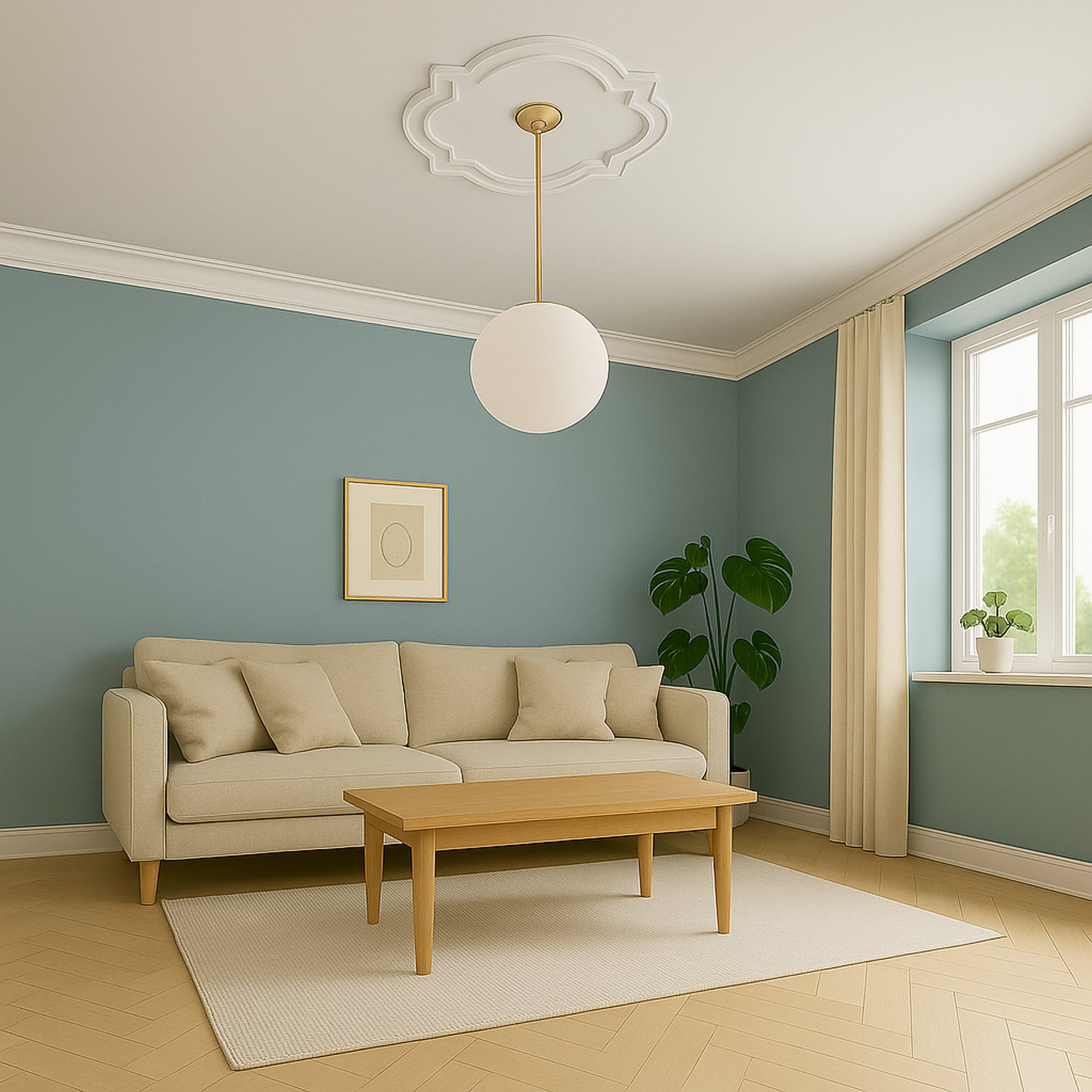Rosace moderne Marbet R-10 | Ø 51.5 x 42 cm | polystyrène léger blanc