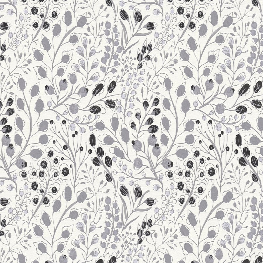 A.S. Creation | Attractive 2 | 388473 | Papier Peint Intissé | Floraux | 10.05 x 0.53 m | Gris