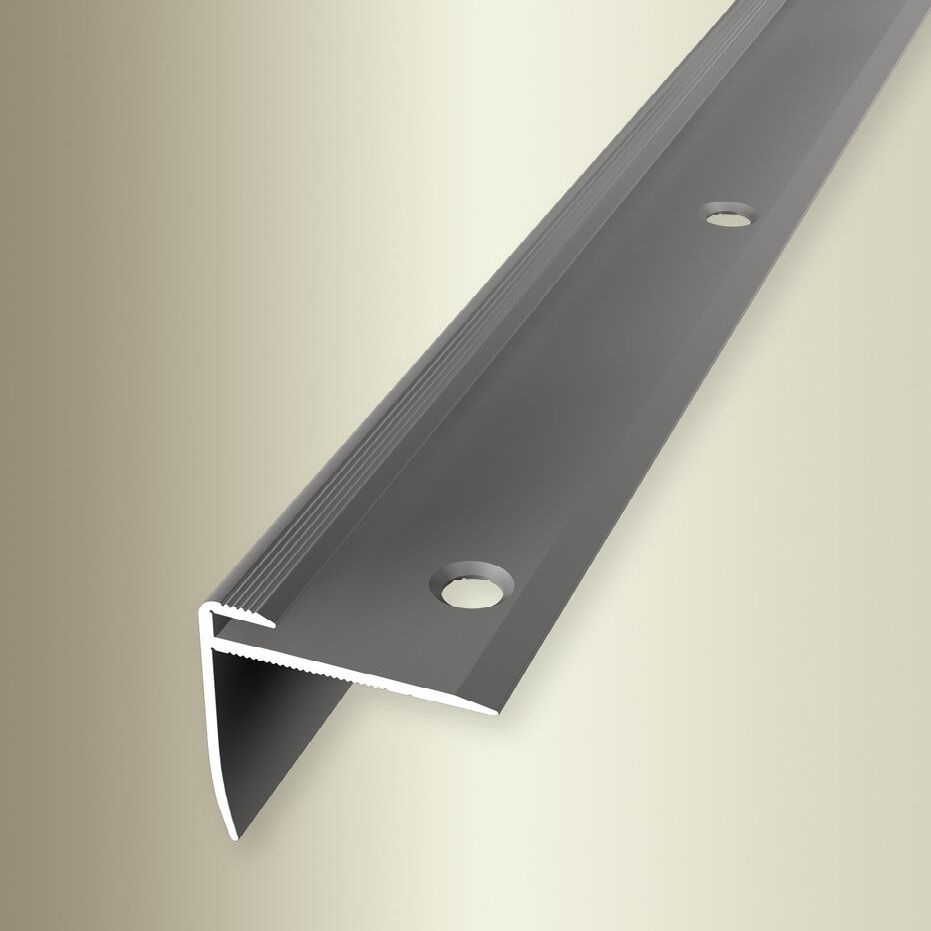 PROVISTON | Nez de marche | Largeur:27 mm | Longueur:2500 mm | Alu anodisé | Strié | A visser