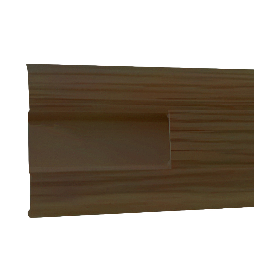 Plinthes en PVC avec passage de câbles en wengé (18 x 55 x 2500 mm)