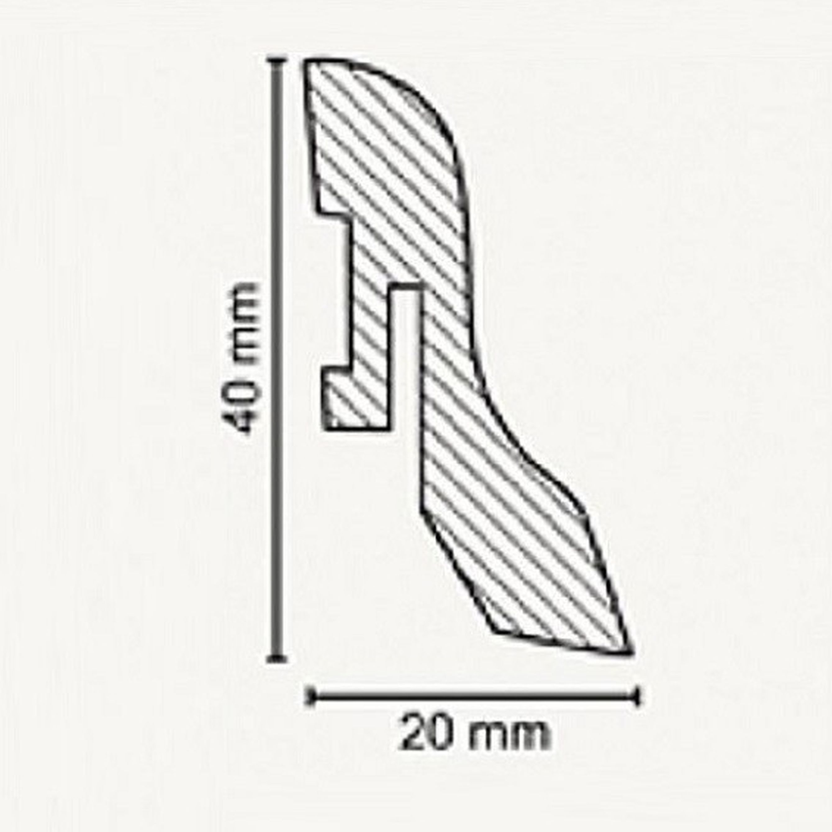 Angle intérieur ou extérieur 20 x 40mm MDF revêtu blanc 722.431 Plinthe MDF PROVISTON