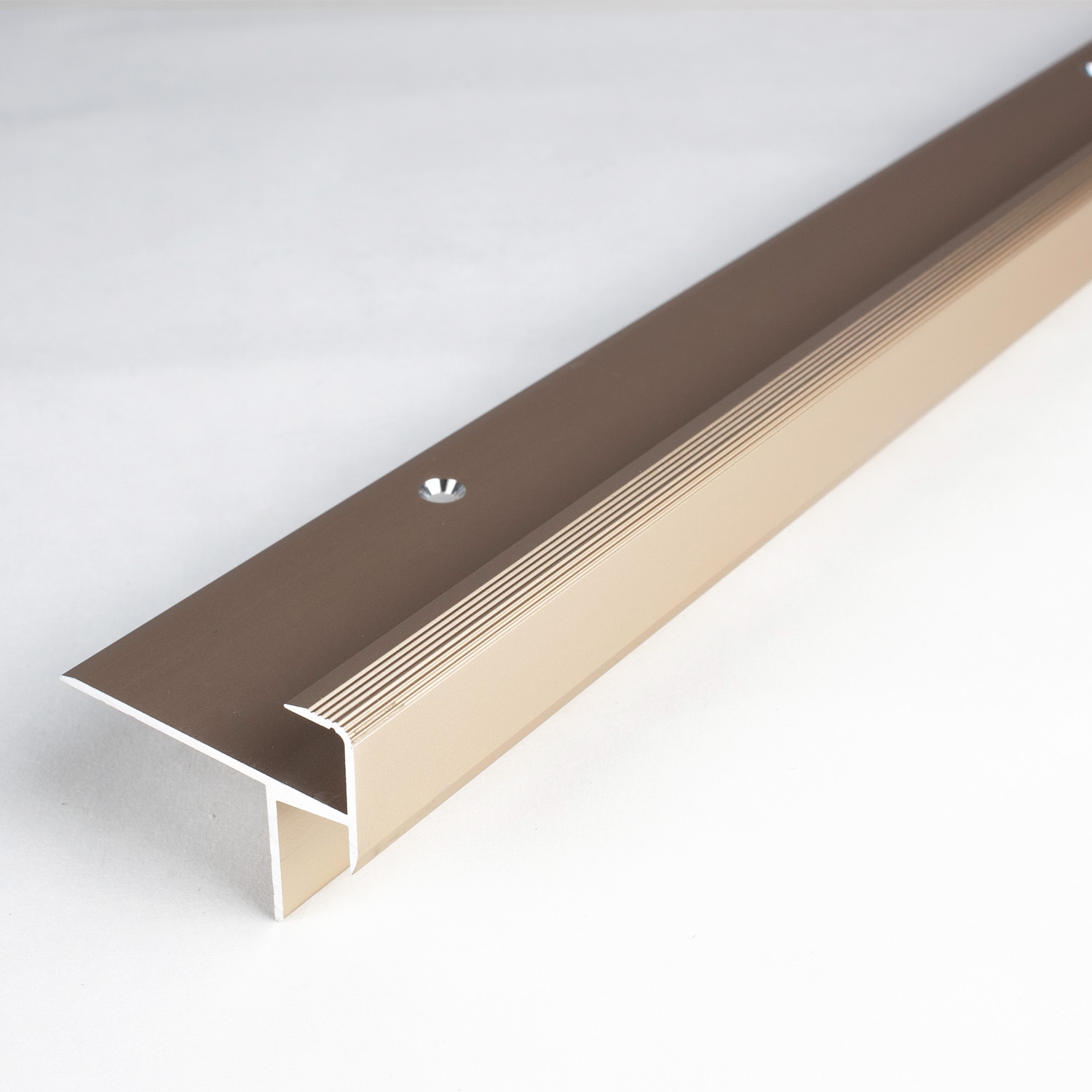 Nez de marche sol stratifié ou parquet | cornière | épaisseur sol 10.3 mm | aluminium anodisé