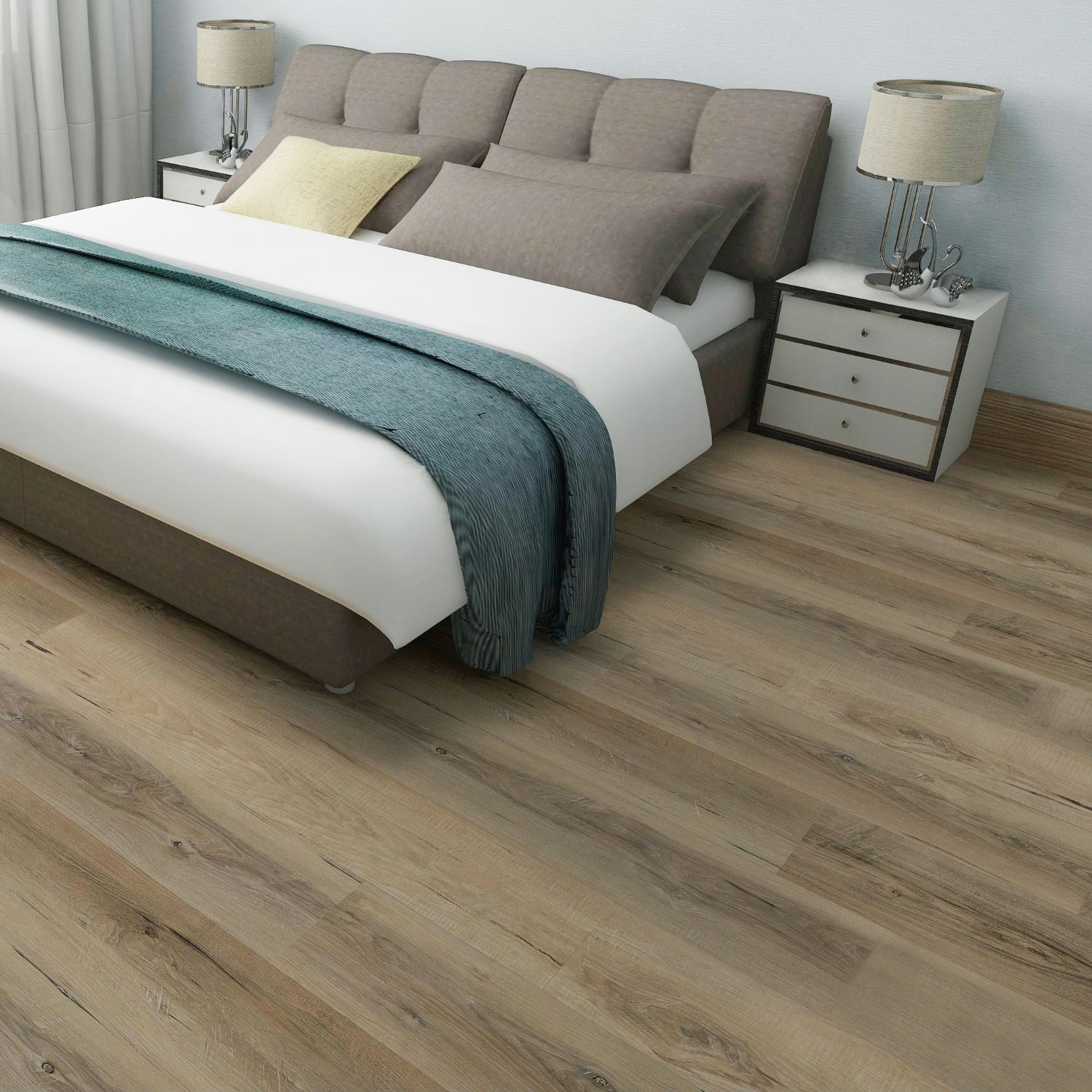 Check expert Sol vinyle PVC à coller 2404E Heinrich 1227 x 187 x 2 mm Chêne brun