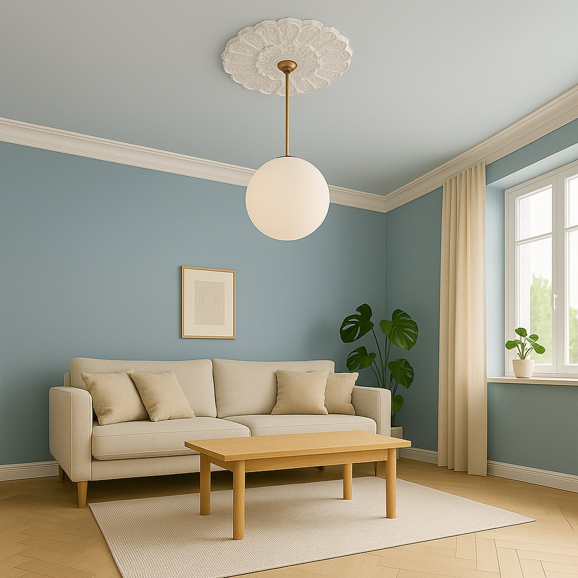 PROVISTON | Gips Rosette Middlesbrough | Echter Gipsstuck | Ø60cm | Stuckrosette PROVISTON | Gips Rosette Middlesbrough | Echter Gipsstuck | Ø60cm | Stuckrosette