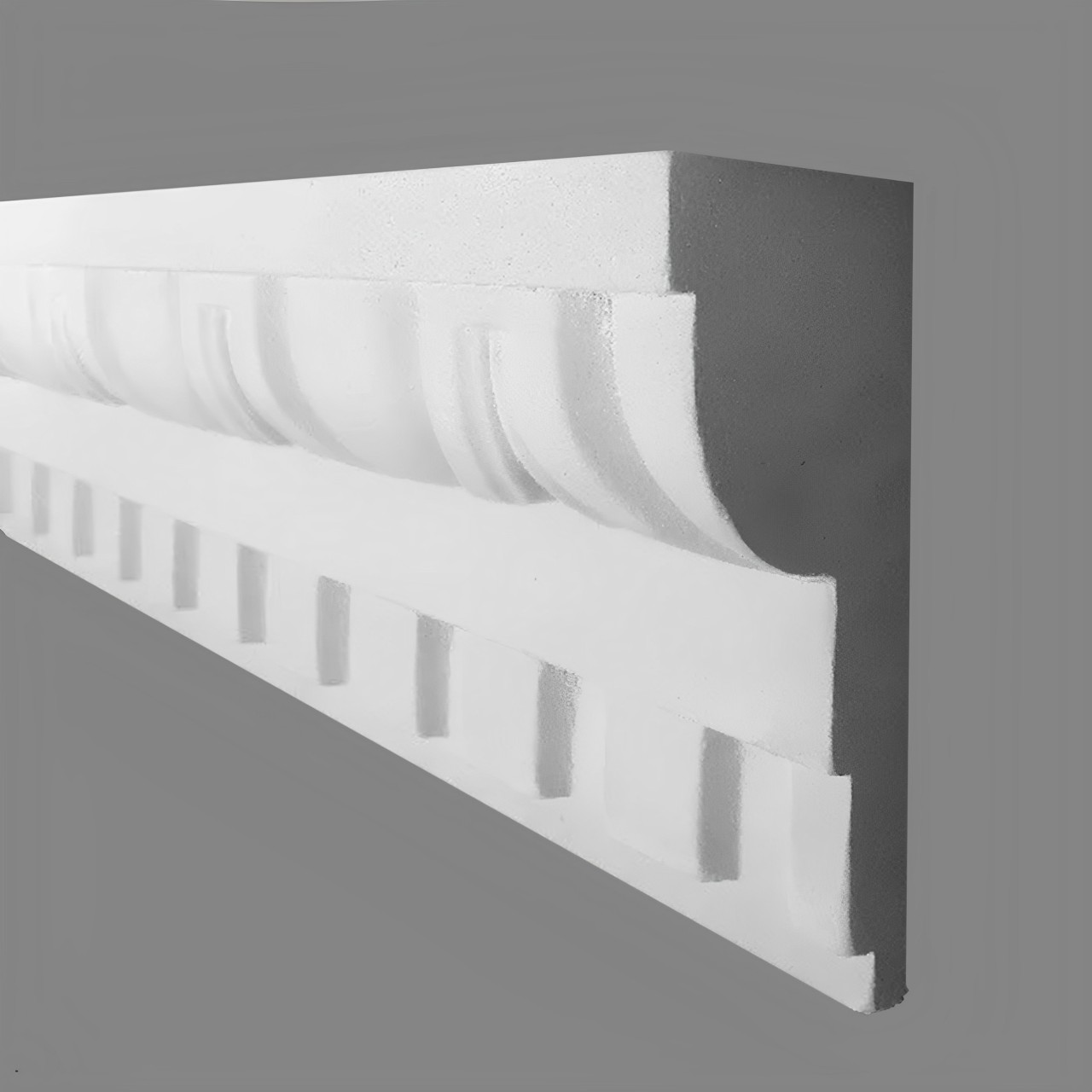 PROVISTON | Gipsleiste Halle | Echter Gipsstuck | 75 x 175 x 1070 mm | Stuckleisten aus Gips