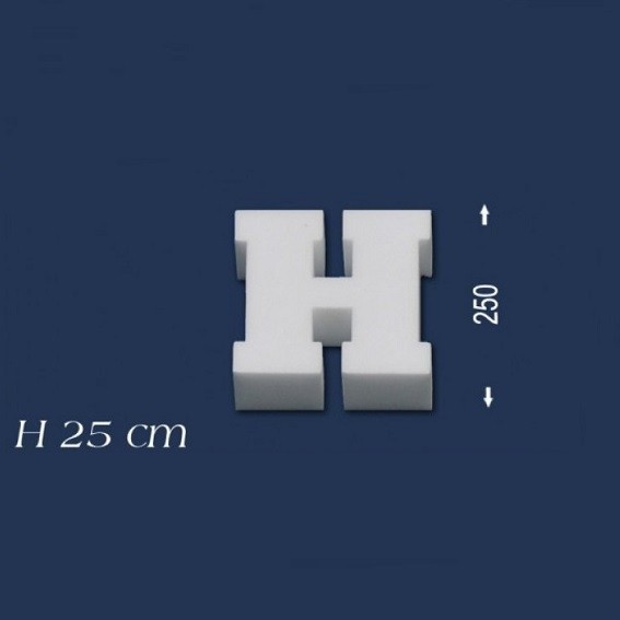 Wiesemann | Lettre décorative "H" | Polystyrène | Hauteur : 250 mm | Lettre en polystyrène | Lettre 3D