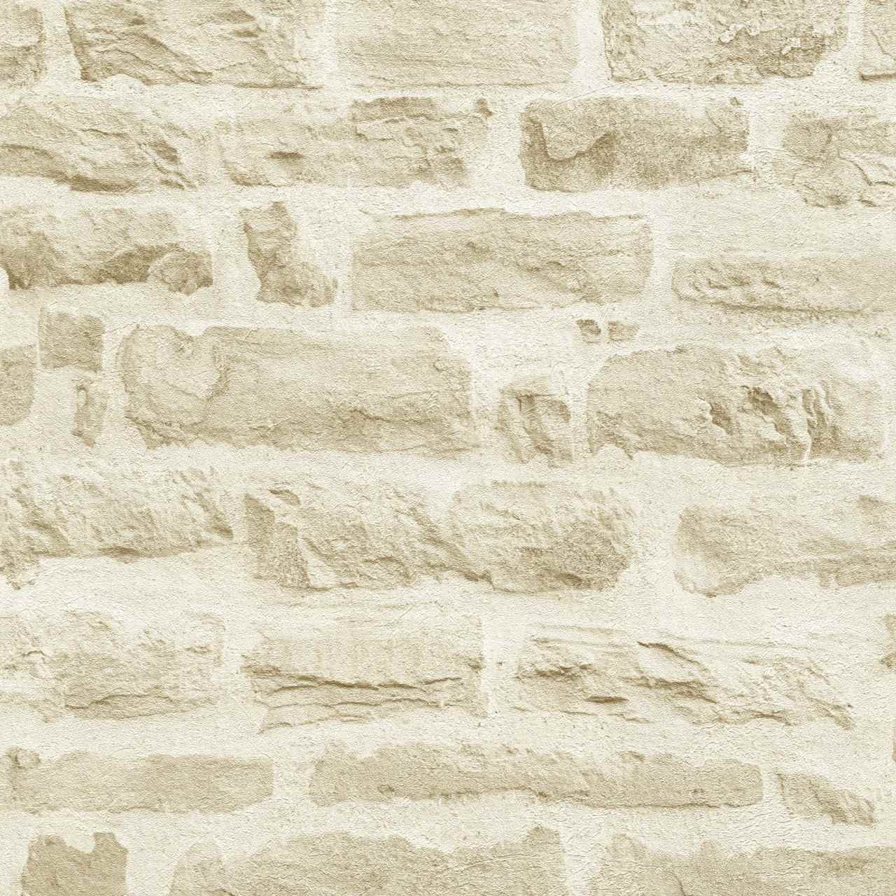 A.S. Creation Best of Wood`n Stone | 355802 | papier peint intissé pierre brique | beige
