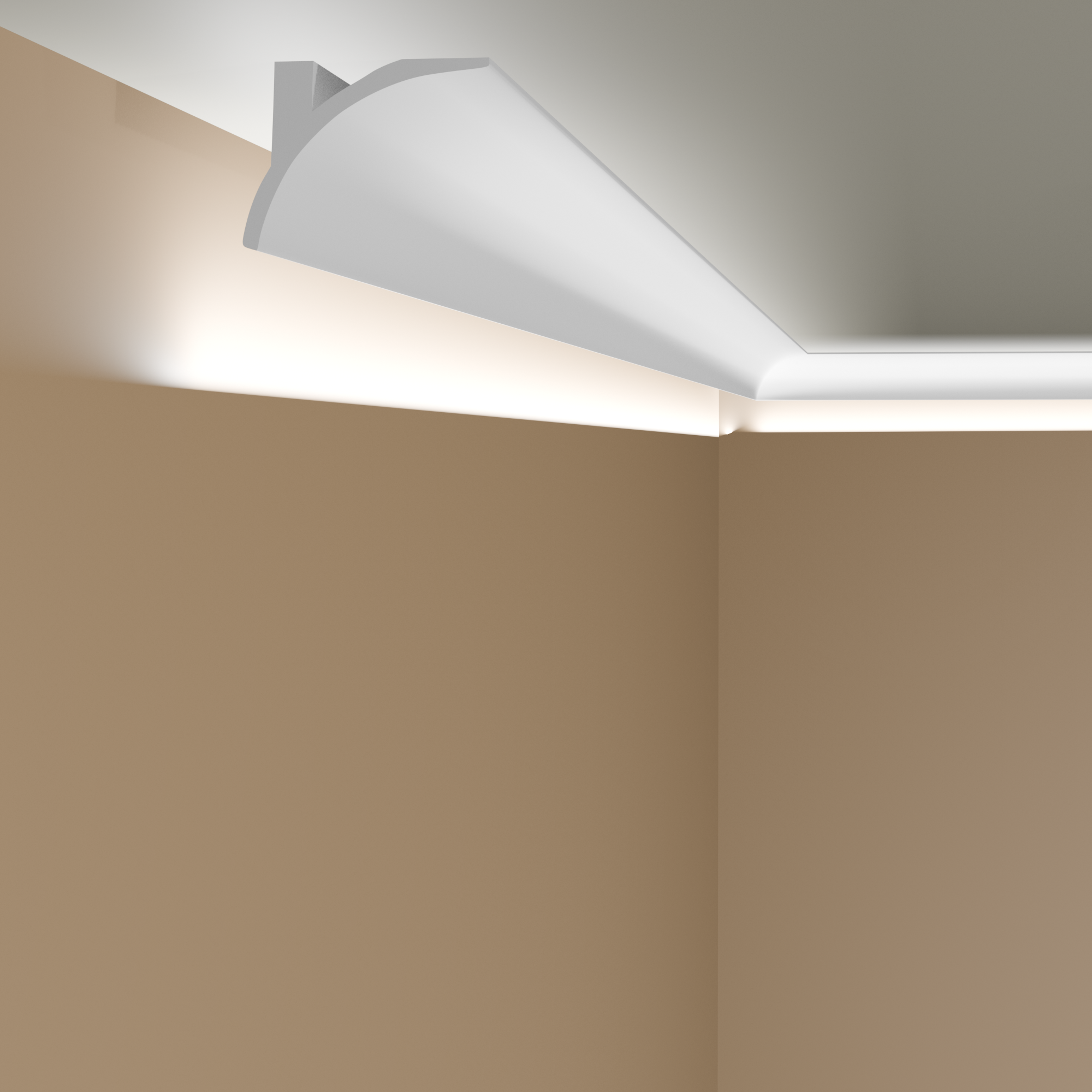 Corniche cache rideaux LED | QL011 | 91 x 130 mm | polyuréthane résistant