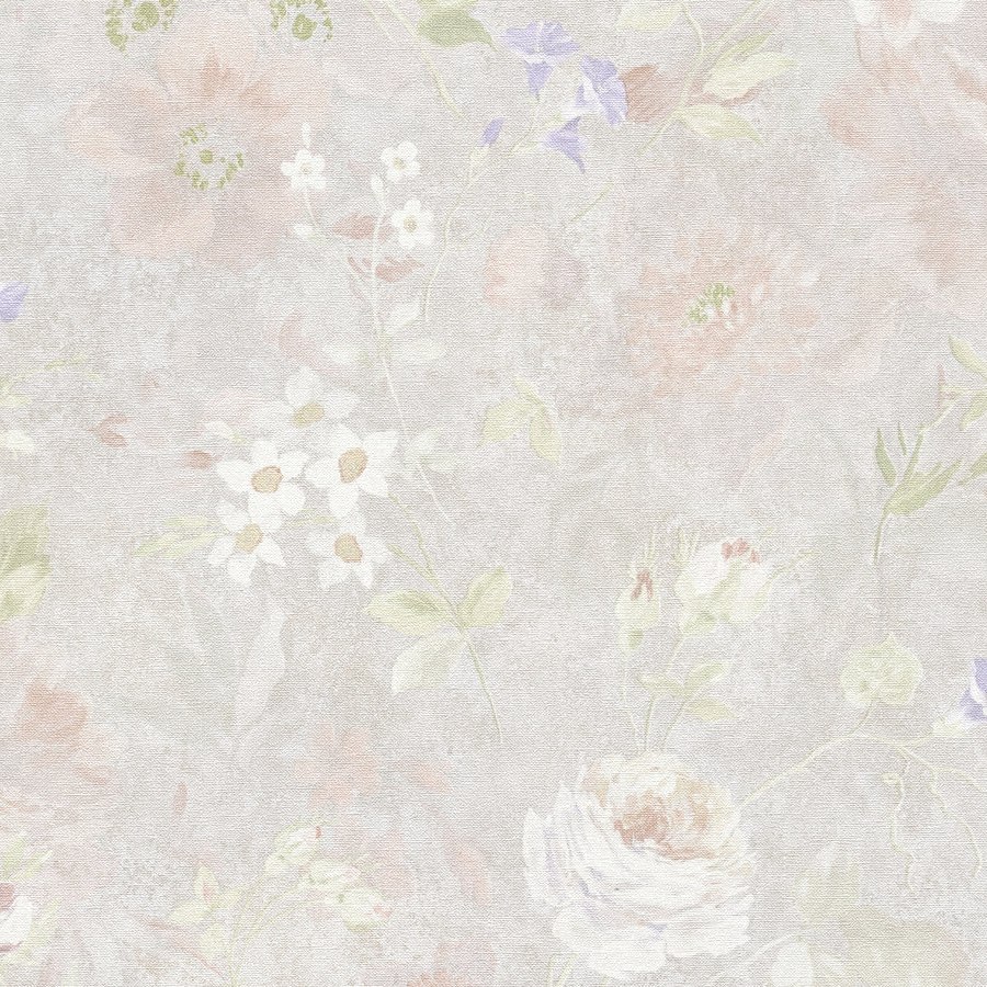 A.S. Creation | Natural Living | 386364 | Papier Peint Intissé | Floraux | 10.05 x 0.53 m | Gris