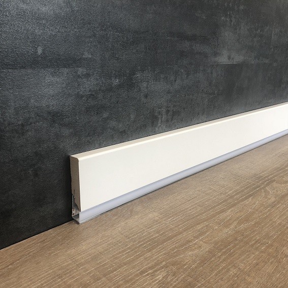 plinthe lumineuse | 19 x 85 mm | laqué blanc