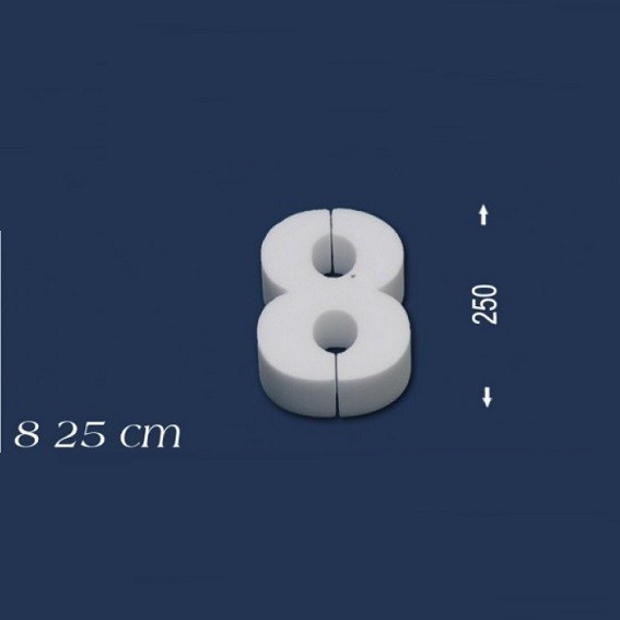 Wiesemann | Chiffre déco "8" | Polystyrène | Hauteur : 250 mm | Chiffre en polystyrène | Chiffre en 3D